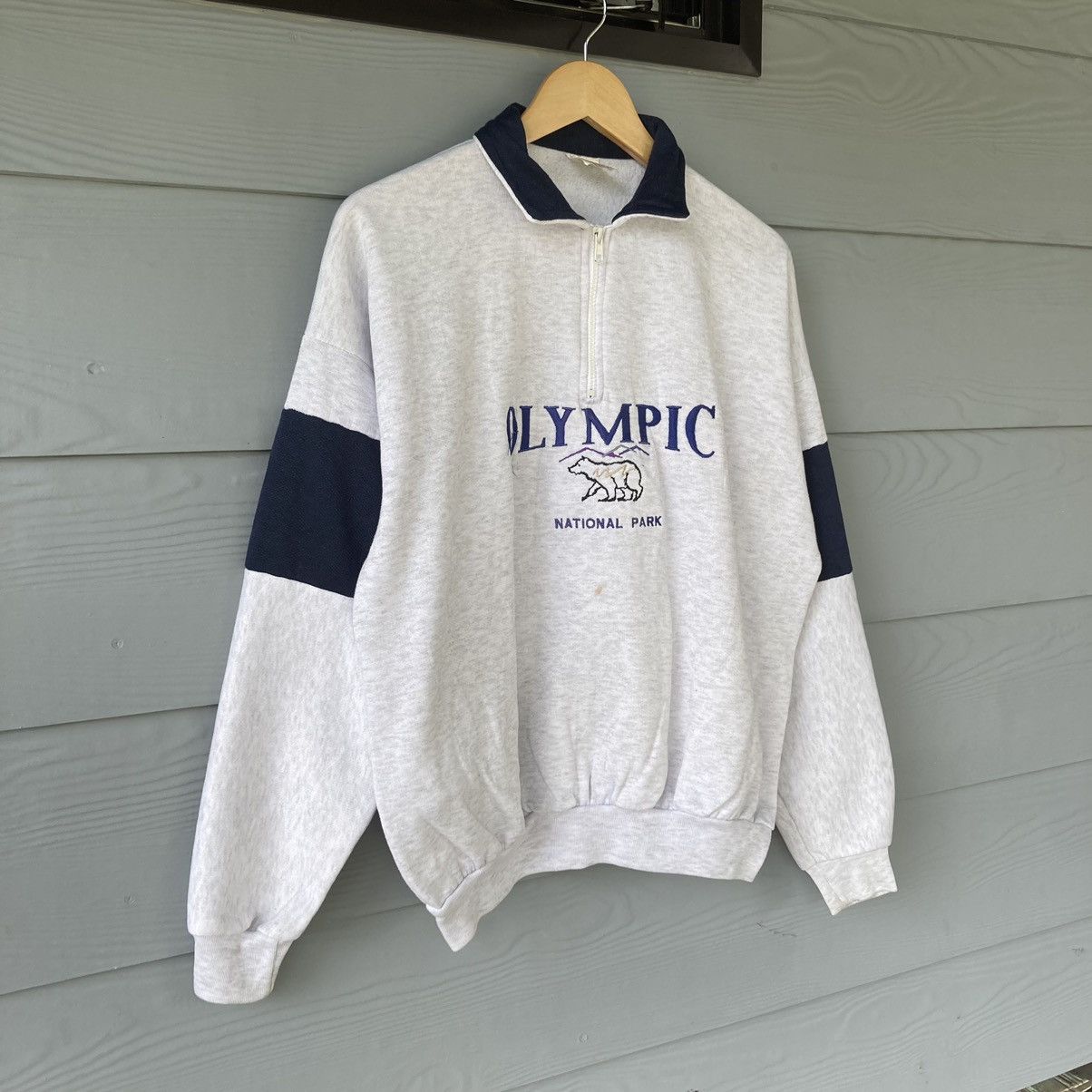 Vintage Vintage 90s Olympic National Park Sweatshirt Quater Zip Size US L / EU 52-54 / 3 - 2 Thumbnail