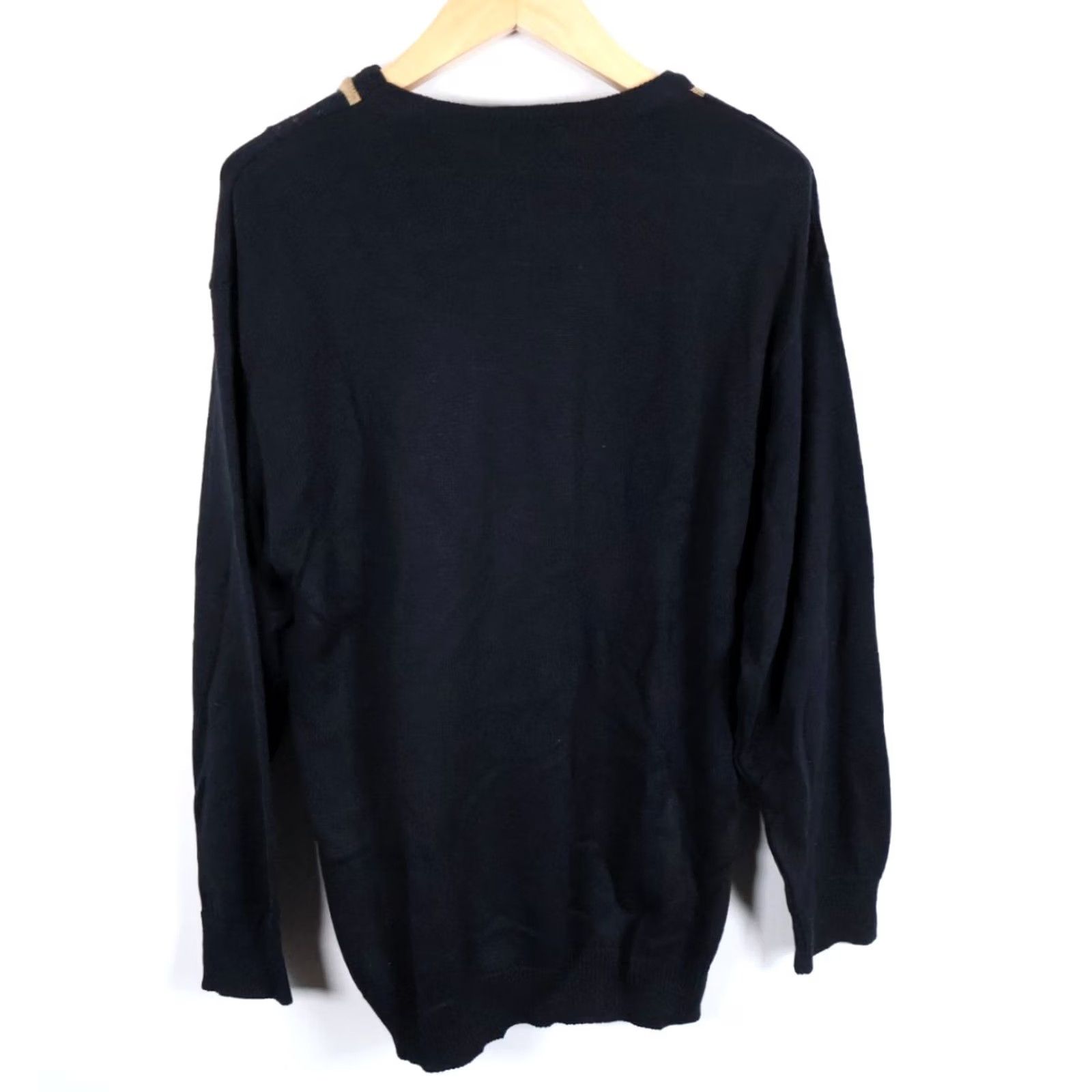 Vintage VINTAGE Cooper 90s Geometric Knit Sweater Mens XL Black Brown Crew Neck Pullover Size US XL / EU 56 / 4 - 2 Thumbnail