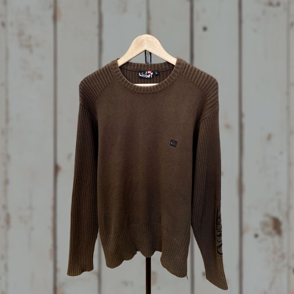 Quiksilver VINTAGE Quiksilver 90s Knit Sweater Hype Rare Men M/L Brown Size US L / EU 52-54 / 3 - 1 Thumbnail