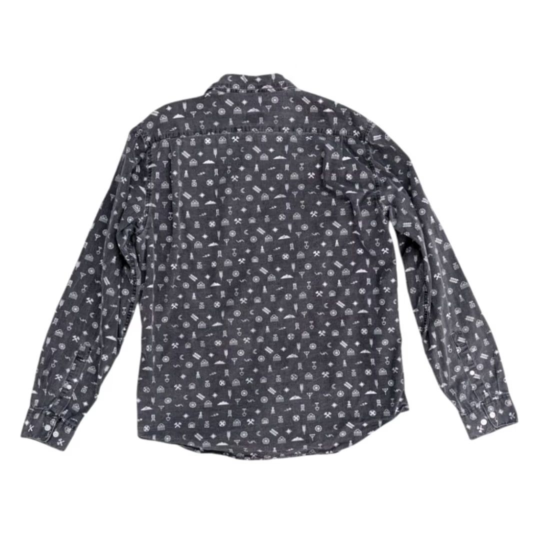RVCA RVCA Slim Fit Button Down Shirt Gray Graphic Print Mens L Size US L / EU 52-54 / 3 - 2 Thumbnail