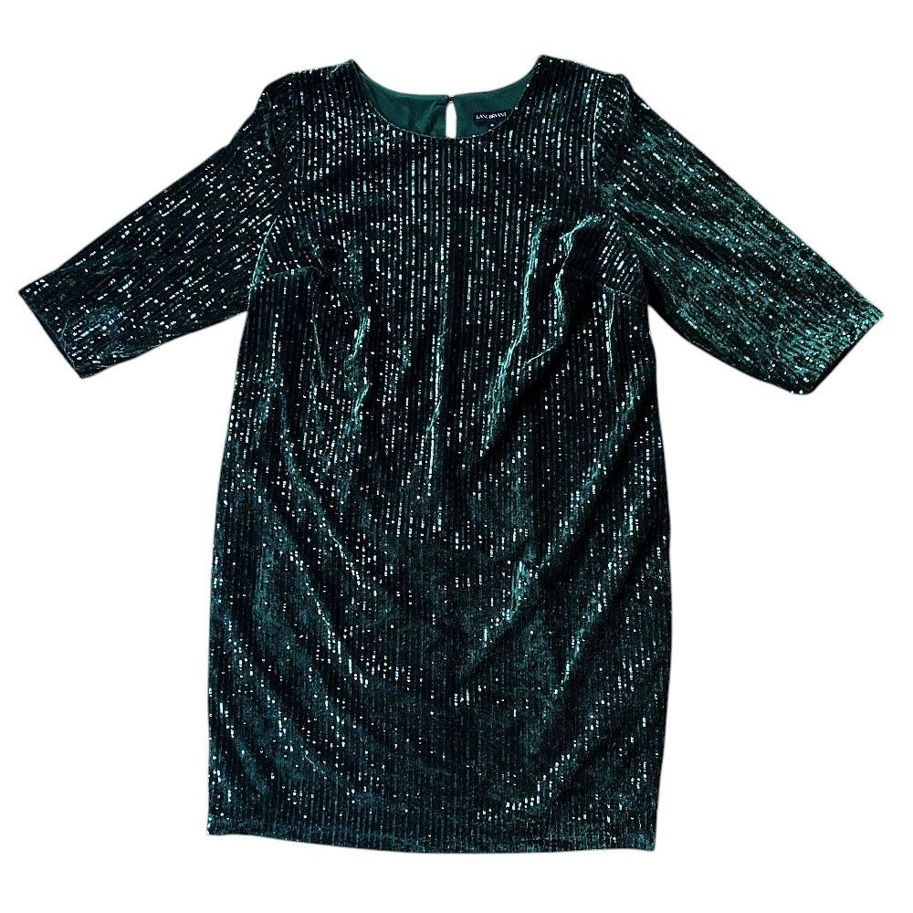 Other NWT Lane Bryant Velvet Green Sequin Holiday Dress Size 20 Size 3XL / US 20-22 - 4 Thumbnail
