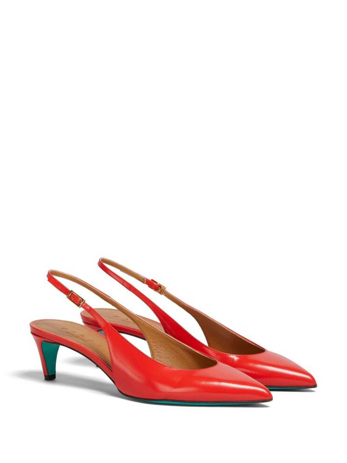 Marni o1w1db10824 Sling Back Pumps in Red Size US 10 / IT 40 - 5 Thumbnail