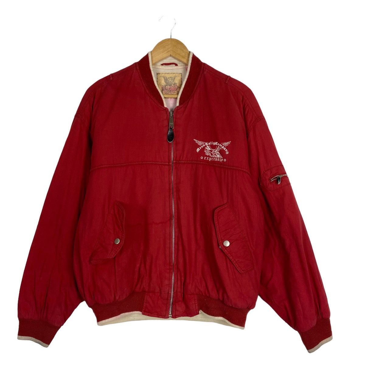 Japanese Brand EXPRESSLY MEN'S RALLY COMPANY BIG LOGO BOMBER JACKET Size US M / EU 48-50 / 2 - 3 Thumbnail