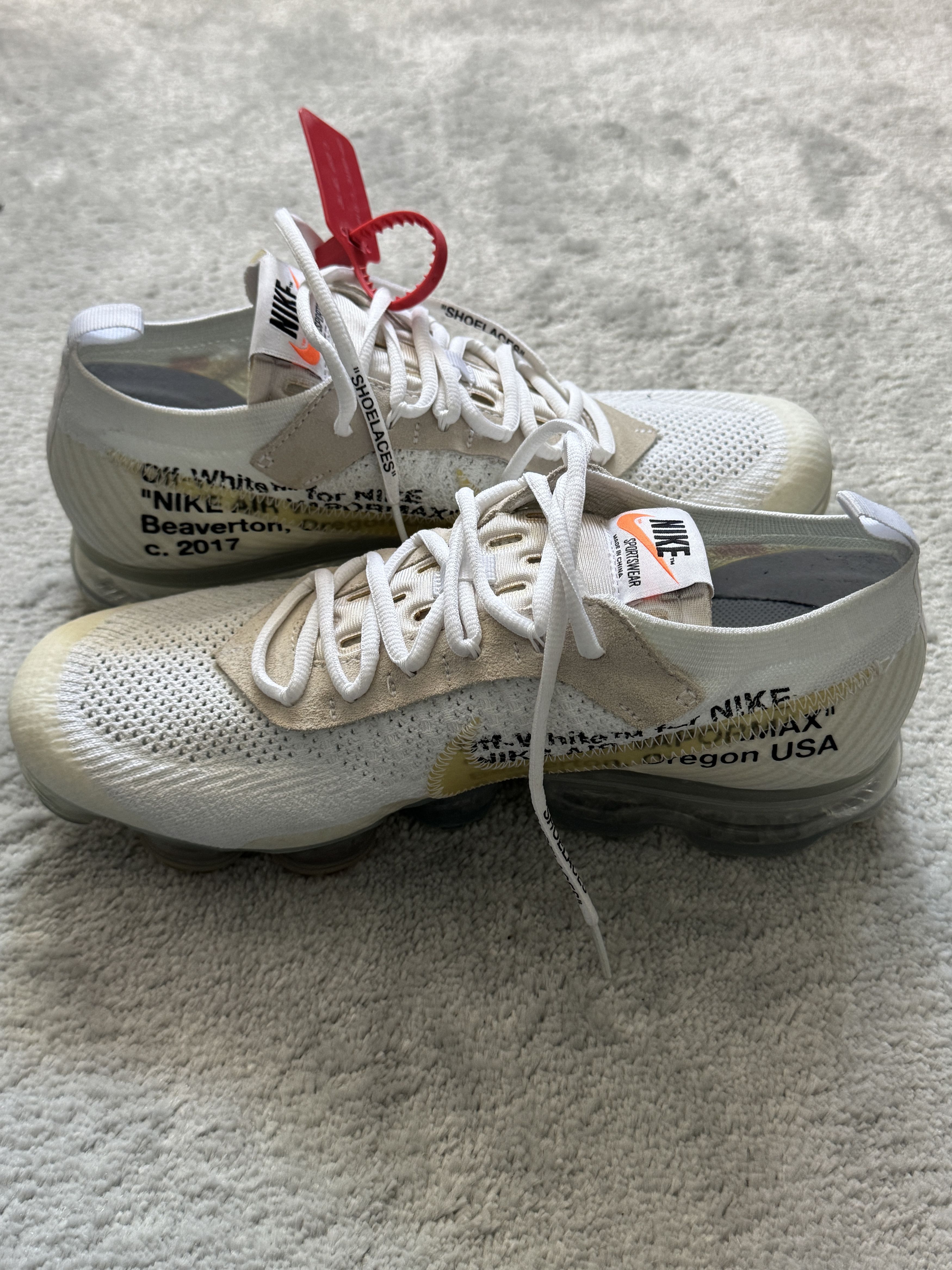 Virgil Abloh -Nike OFF WHITE- VAPORMAX PART 2 WHITE (10.5) Size US 10.5 / EU 43-44 - 9 Thumbnail