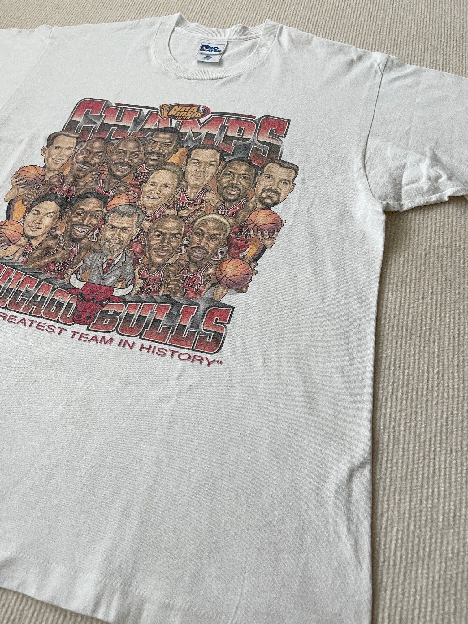 Pro Player Vintage 90s Chicago Bulls 1996 NBA Champs Jordan T-Shirt Size US L / EU 52-54 / 3 - 6 Thumbnail