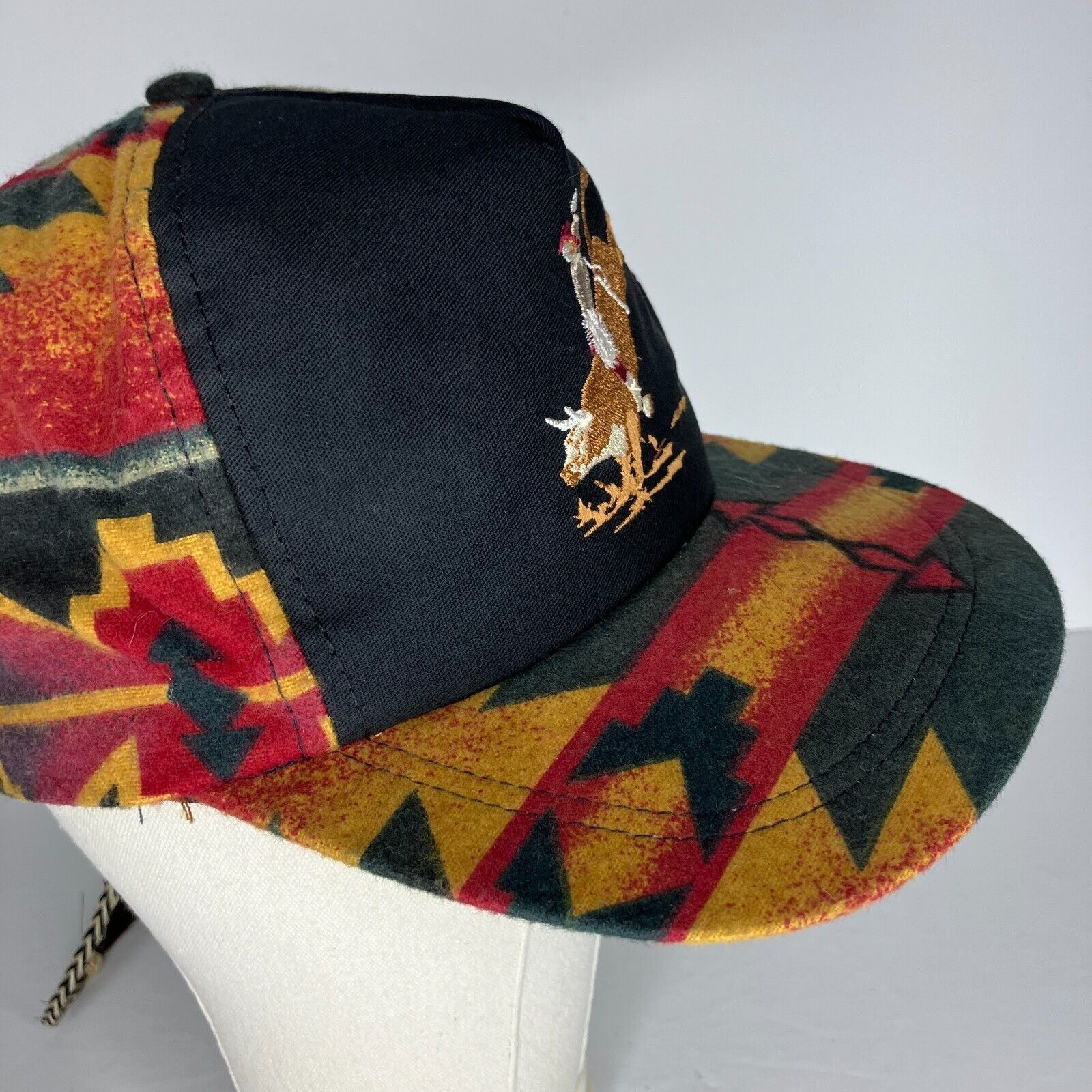 Other Vintage Bull Rider Cowboy Southwest Aztec Adjustable Hat Size ONE SIZE - 3 Thumbnail