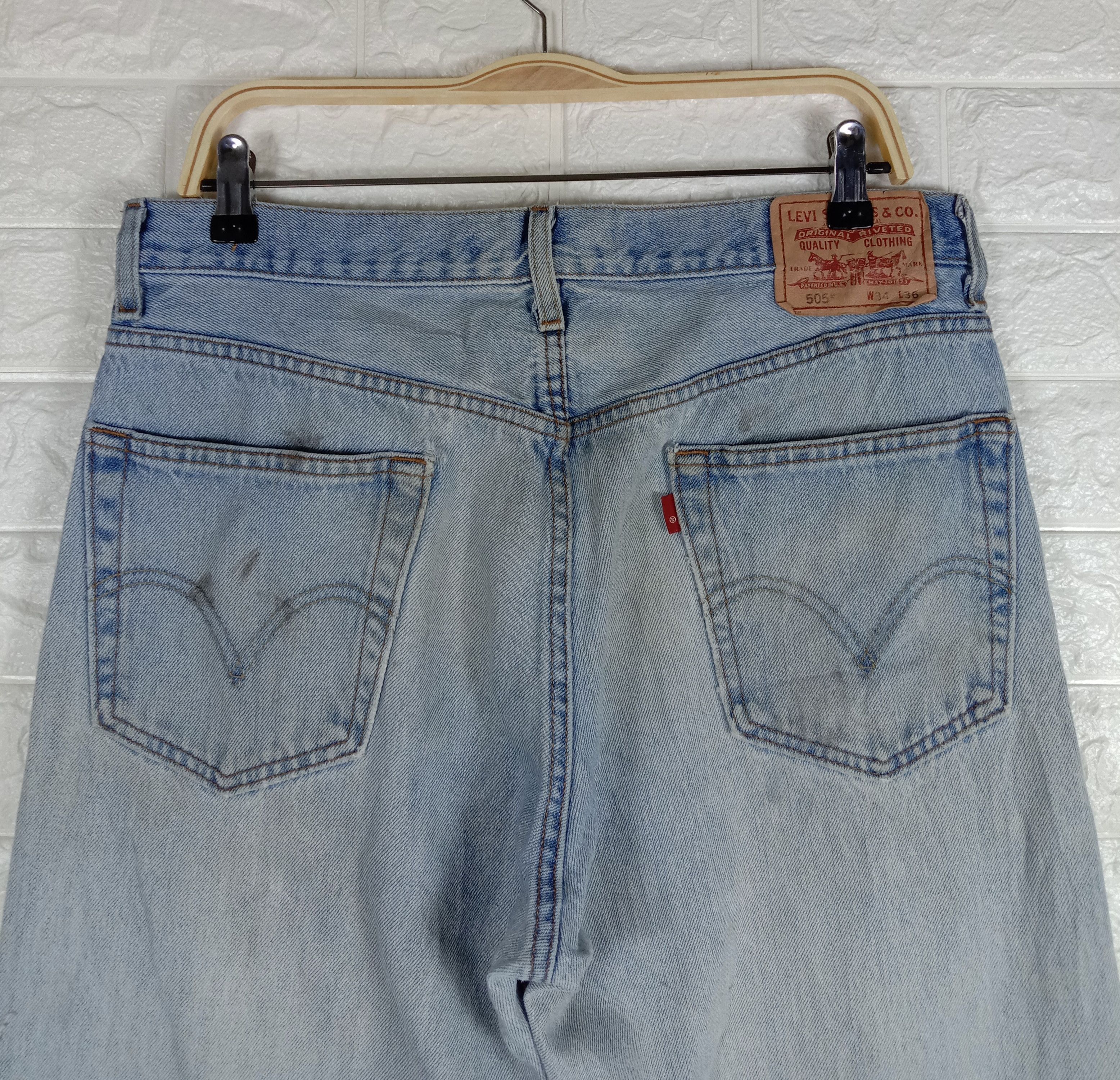 Levi's Vintage Levi's 505 Light Wash Jeans Regular Fit Denim Size US 33 - 6 Thumbnail