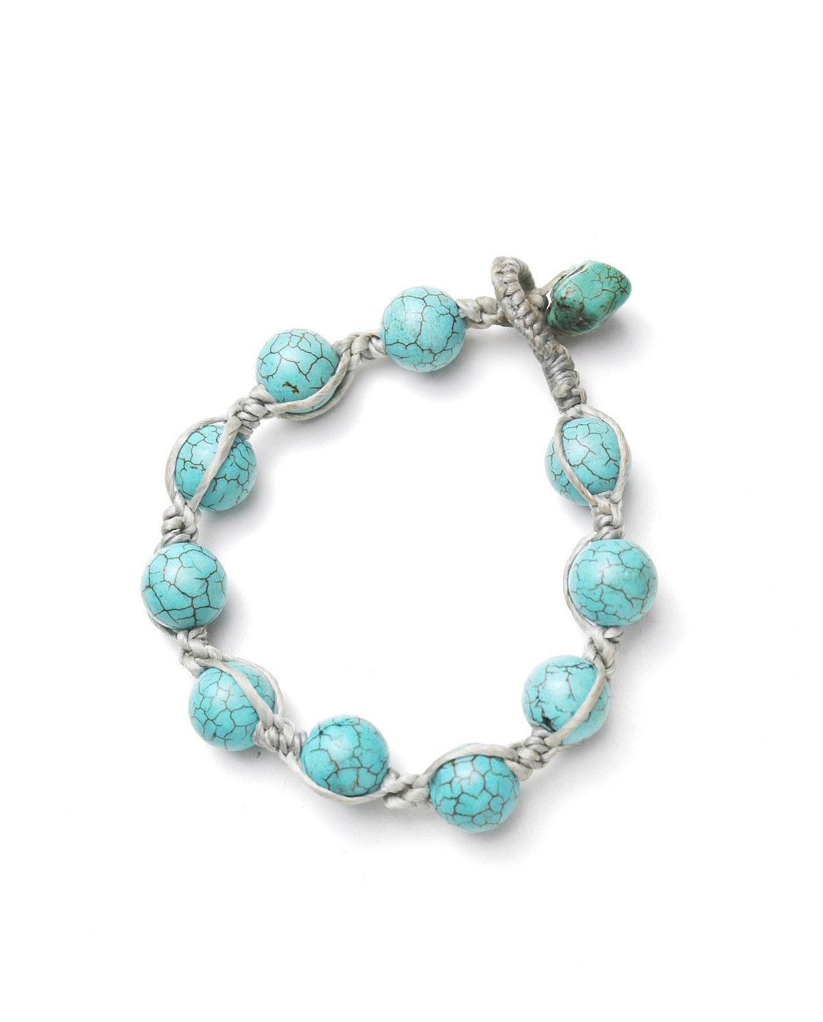 Native 2000S JAPANESE HANDMADE TURQUOISE MACRAME BRACELET Size ONE SIZE - 3 Thumbnail