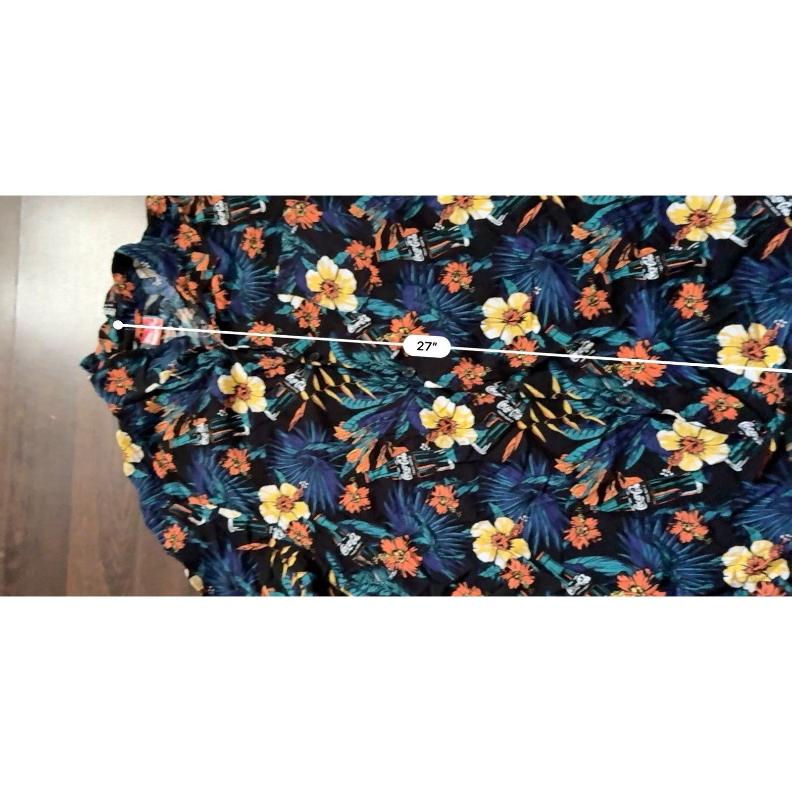 Coca Cola Coca-Cola Mens Tropical Short Sleeve Floral Button Shirt SzL Size US L / EU 52-54 / 3 - 5 Thumbnail
