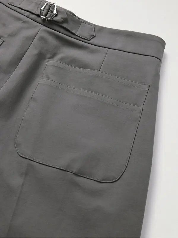 Marni o1w1db11125 Leg Pleated Cotton-Blend Trousers in Grey Size US 32 / EU 48 - 4 Thumbnail