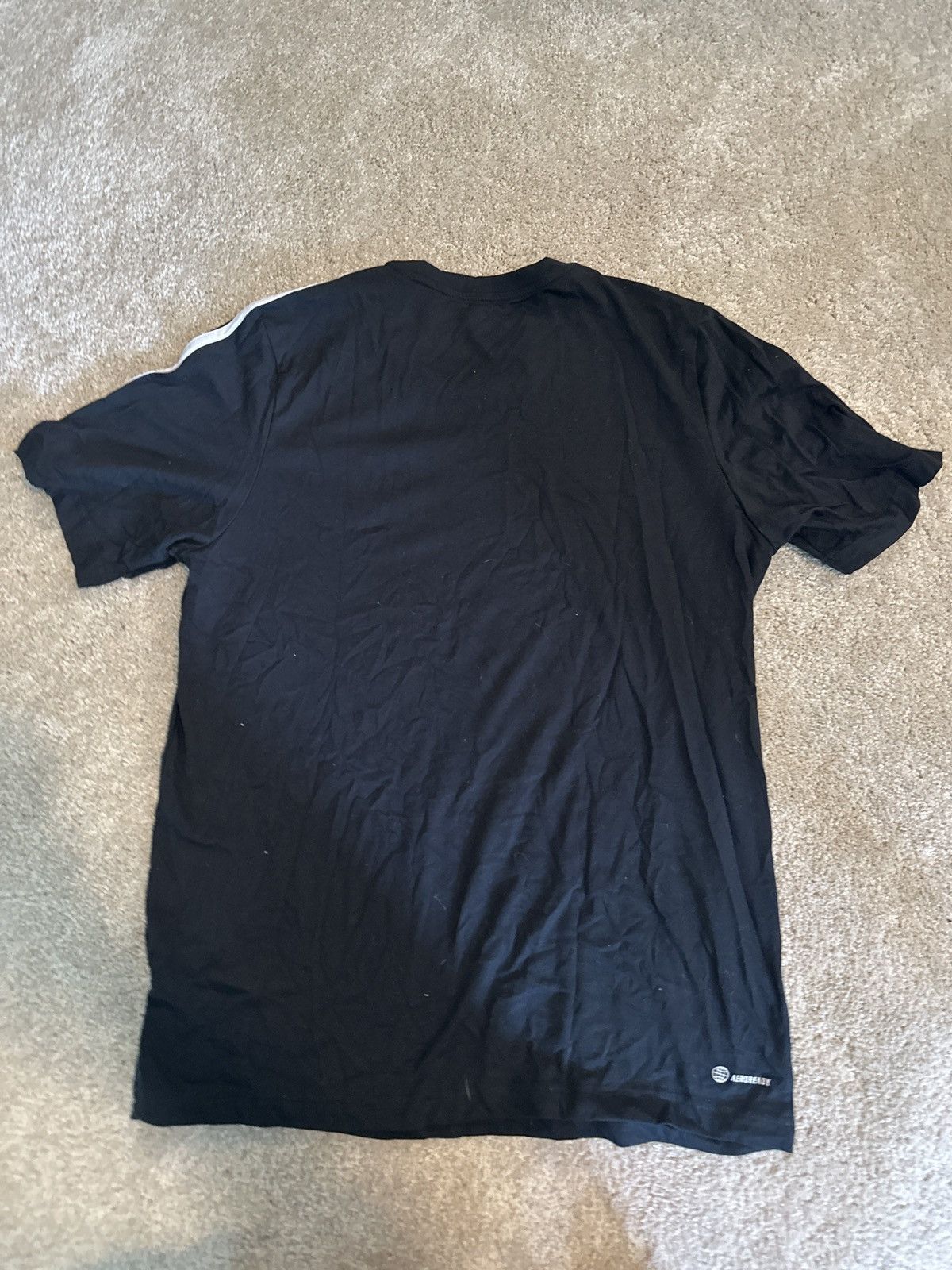 Adidas Adidas Striped Shoulders Black Tee Size US M / EU 48-50 / 2 - 2 Thumbnail