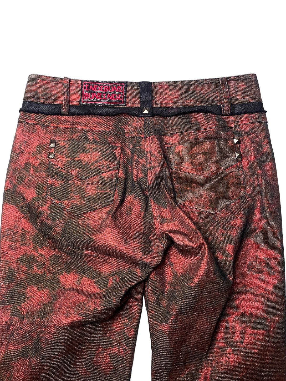 Hysteric Glamour 2000's Indibuni Wax Dyed Maroon Flared Pants Size US 29 - 9 Thumbnail