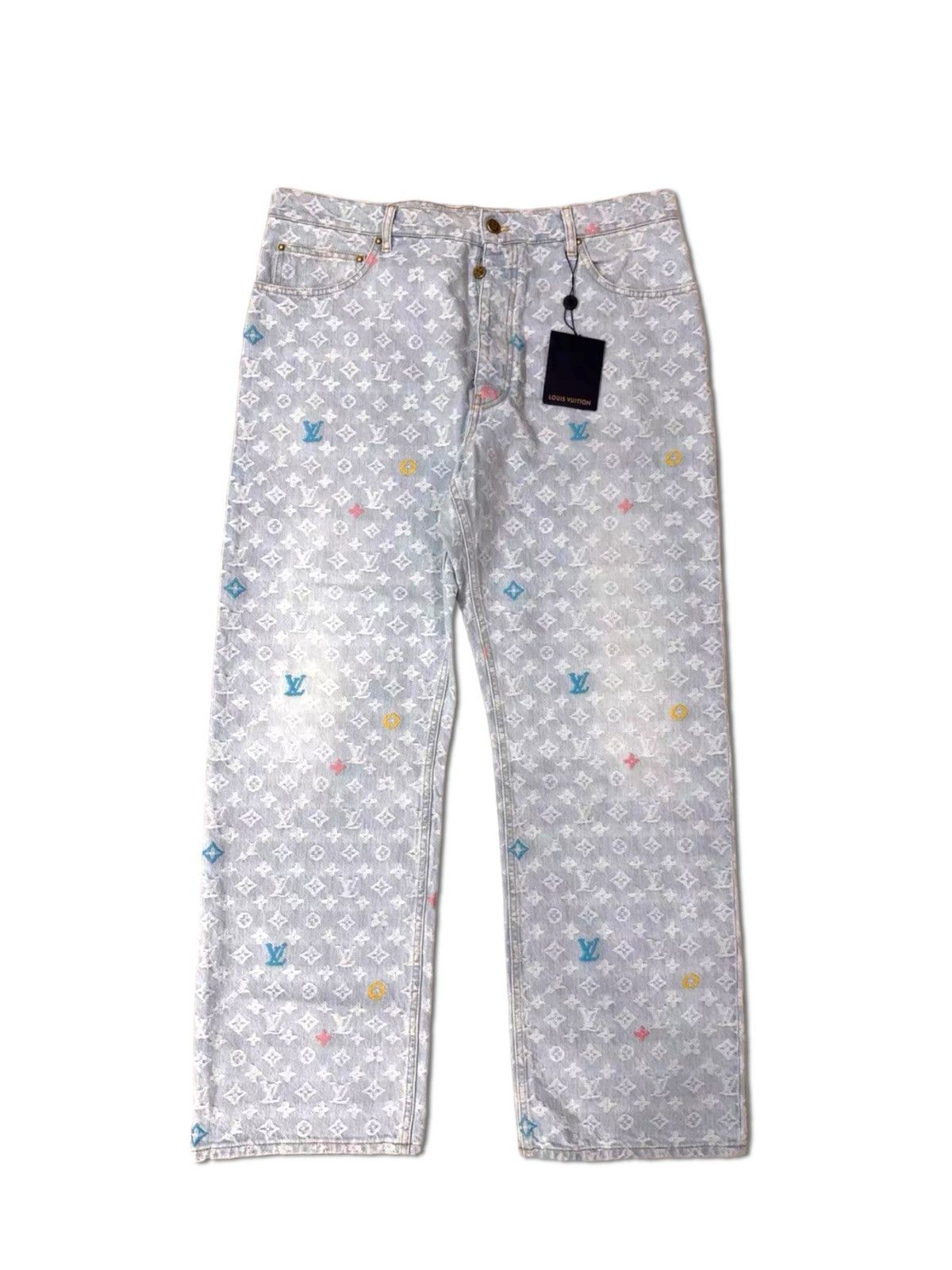 Louis Vuitton X Tyler 32 Craggy Blue Monogram Denim Jeans