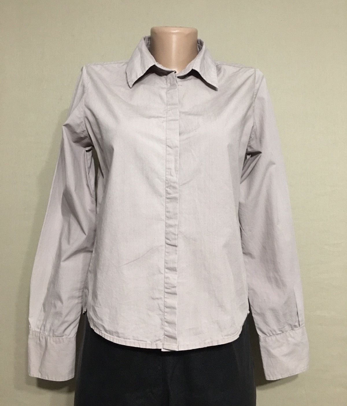 Designer Jan Machenhauer Susan Cotton Shirt Ash Grey EU 36 Size XS / US 0-2 / IT 36-38 - 1 Thumbnail