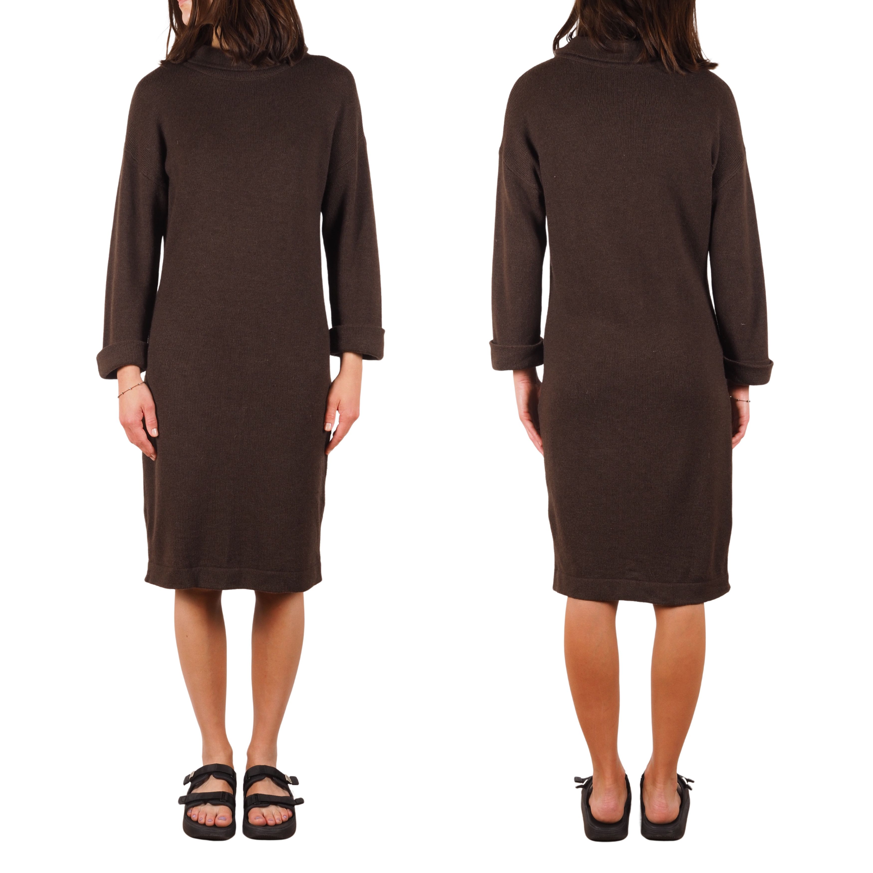 Purdey Purdey Vintage Brown Knit Sweater Dress Long Sleeve Size M / US 6-8 / IT 42-44 - 3 Thumbnail