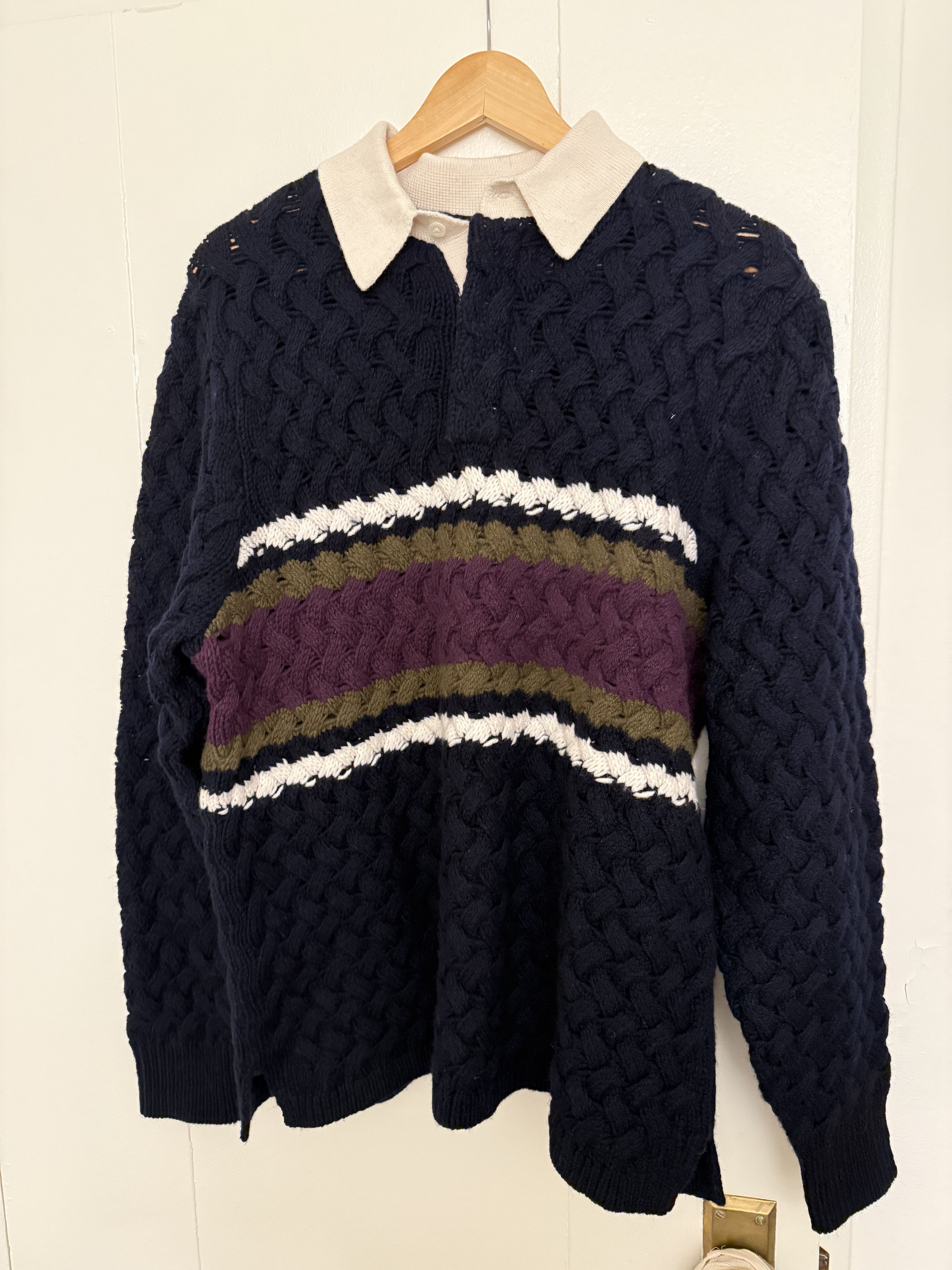 Aime Leon Dore Aime Leon Dore Basketweave Knit Rugby size MEDIUM Size US M / EU 48-50 / 2 - 1 Thumbnail
