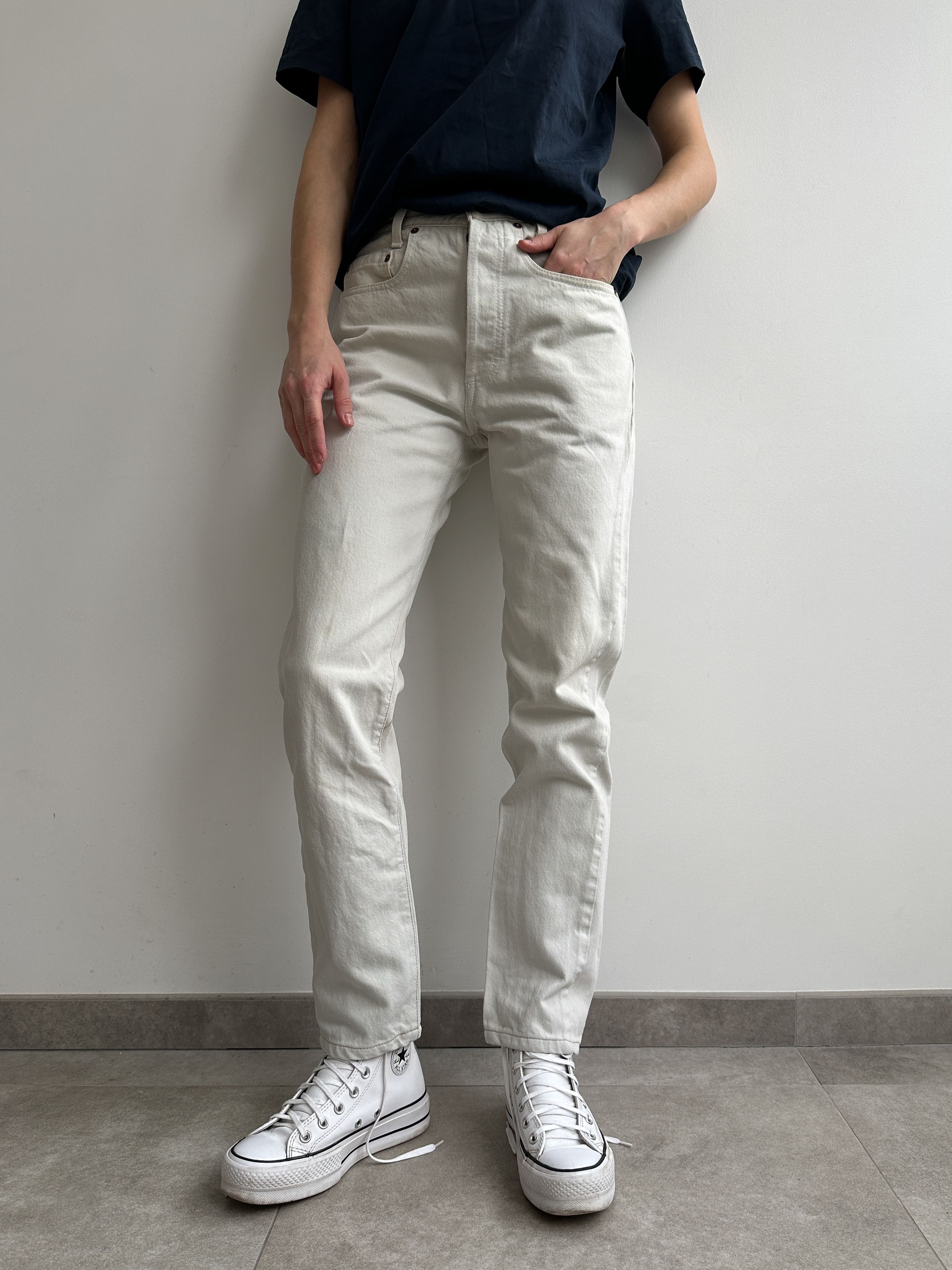 Levi's Vintage Levi's Cream Denim Pants Jeans Size 27" / US 4 / IT 40 - 1 Thumbnail