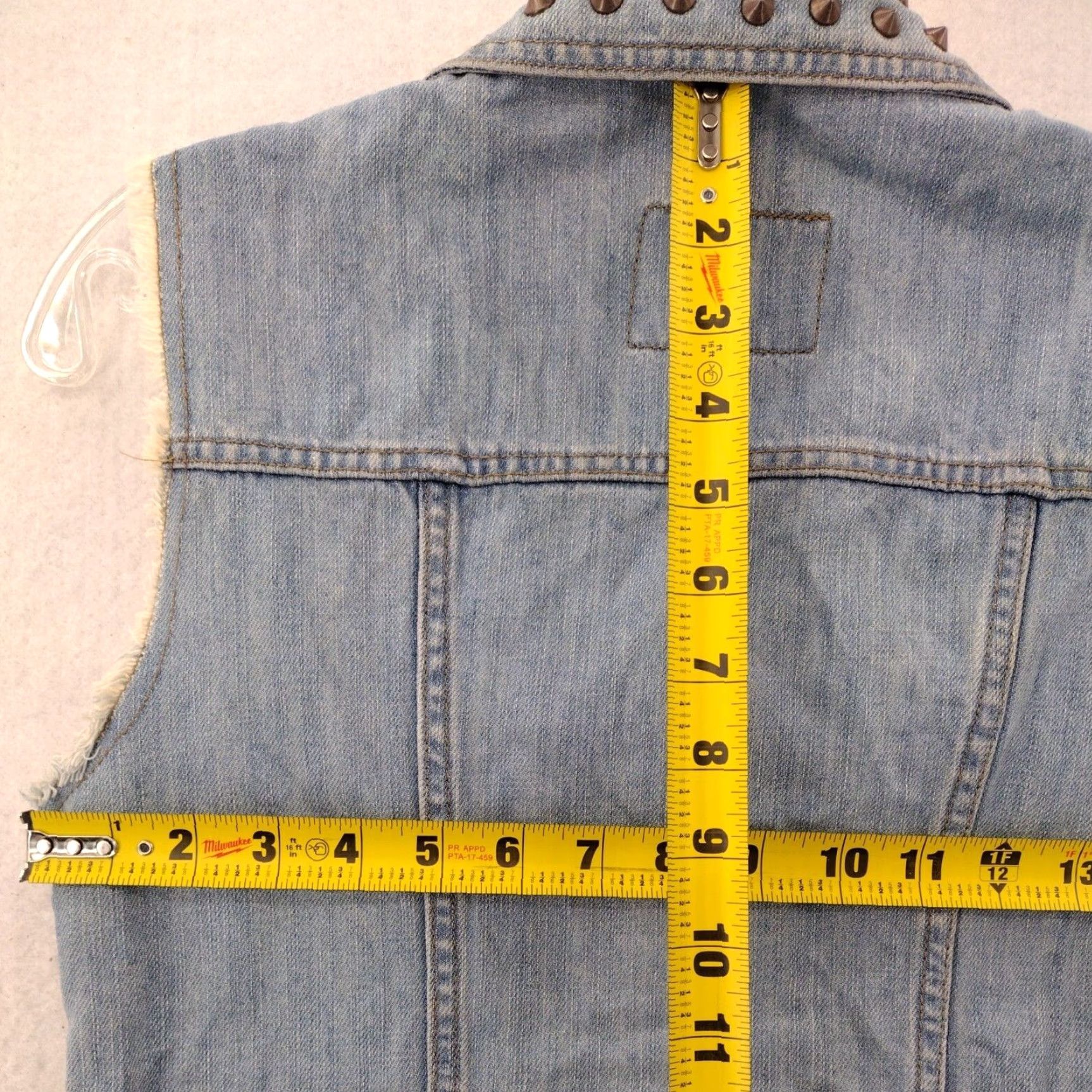 Vintage VINTAGE Rock & Republic Vest Women's XS Studded Collar Denim Blue Grunge Rockabilly Size XS / US 0-2 / IT 36-38 - 5 Thumbnail