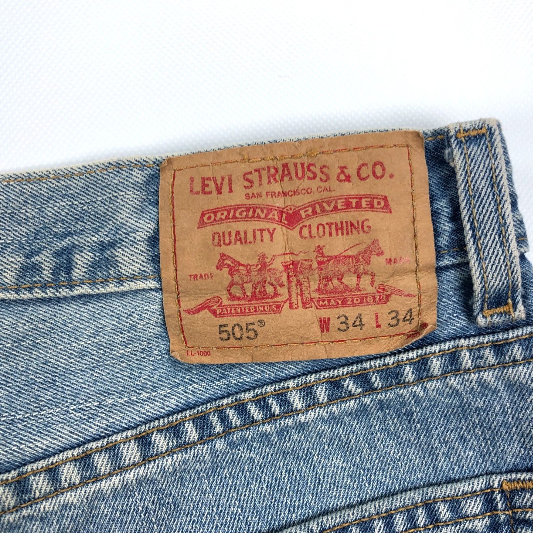 Levi's Levi's 505 Jeans Men 34x34 Blue Denim Vintage Y2K 5-Pocket Regular Fit Straight USA Rocker American Size US 34 / EU 50 - 5 Thumbnail