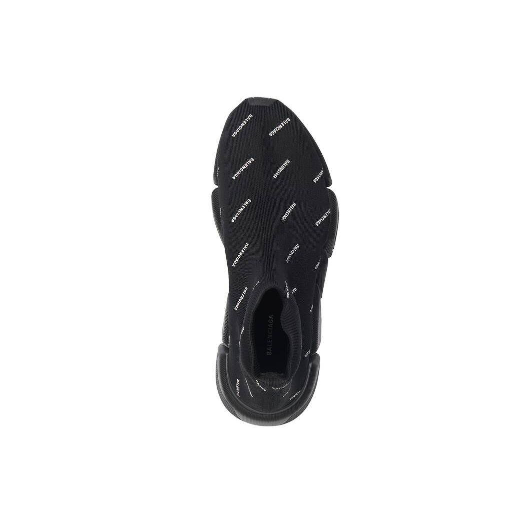 Balenciaga o1in1g0924 Speed 2.0 Recycled Knit Sneaker in Black/White Size US 13 / EU 46 - 4 Thumbnail