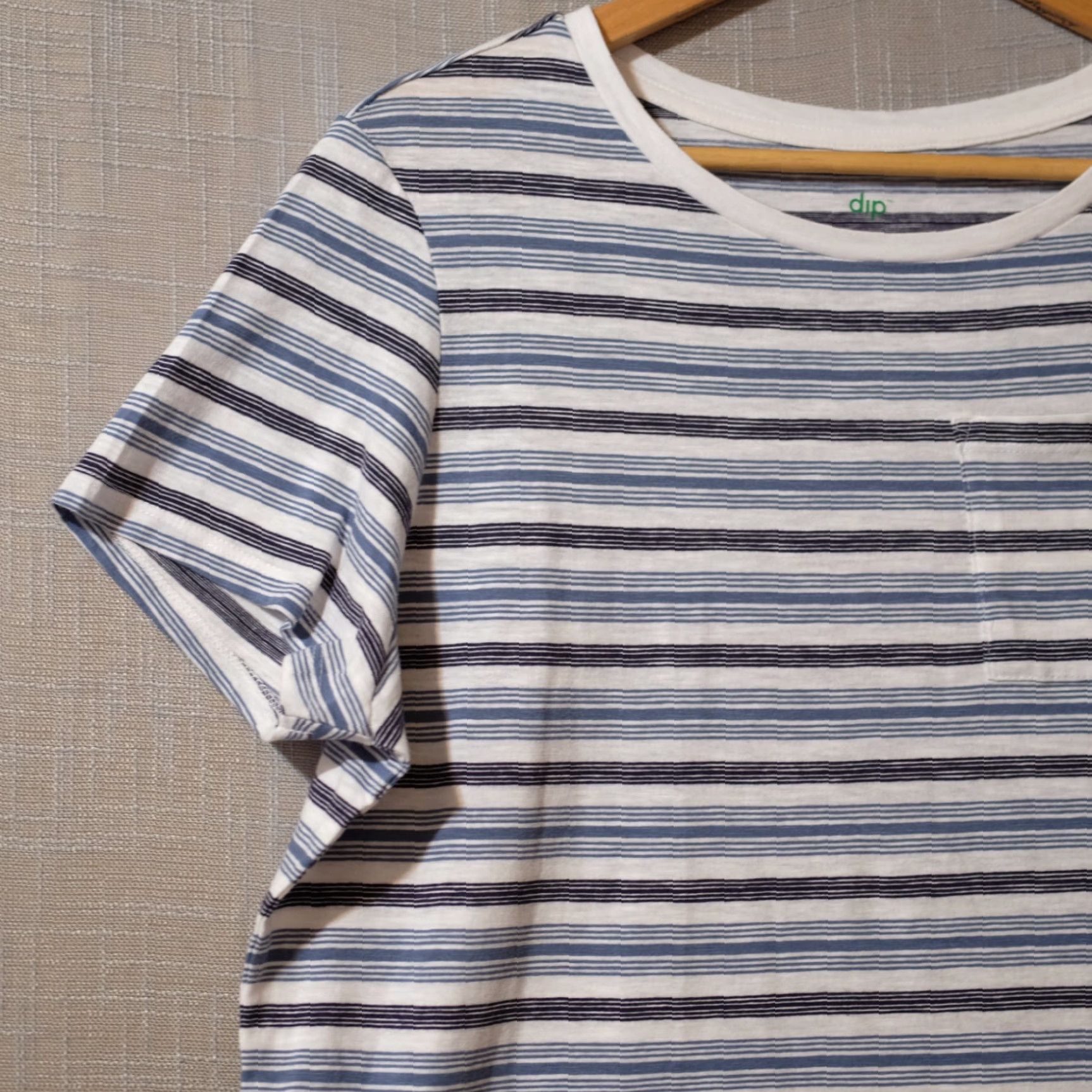 Vintage dip Short Sleeve T-Shirt Womens L Blue/Black/White 100% Cotton Nwot! H56-23 Crew Neck Lightweight Casual Size L / US 10 / IT 46 - 2 Thumbnail