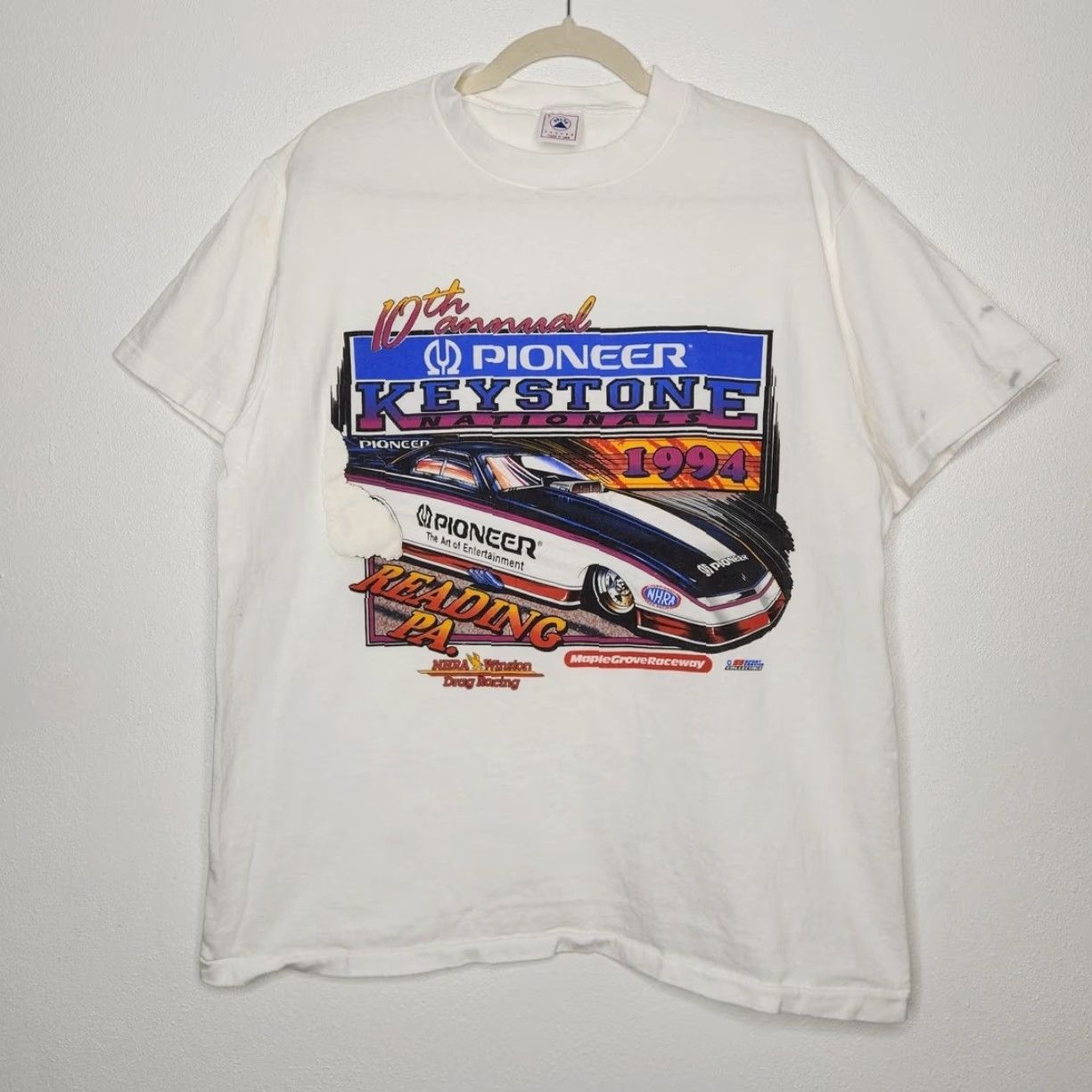 Delta VINTAGE Winston Drag Racing SIngle Keystone Nationals White Shirt Adults L White Mens Size US L / EU 52-54 / 3 - 2 Thumbnail
