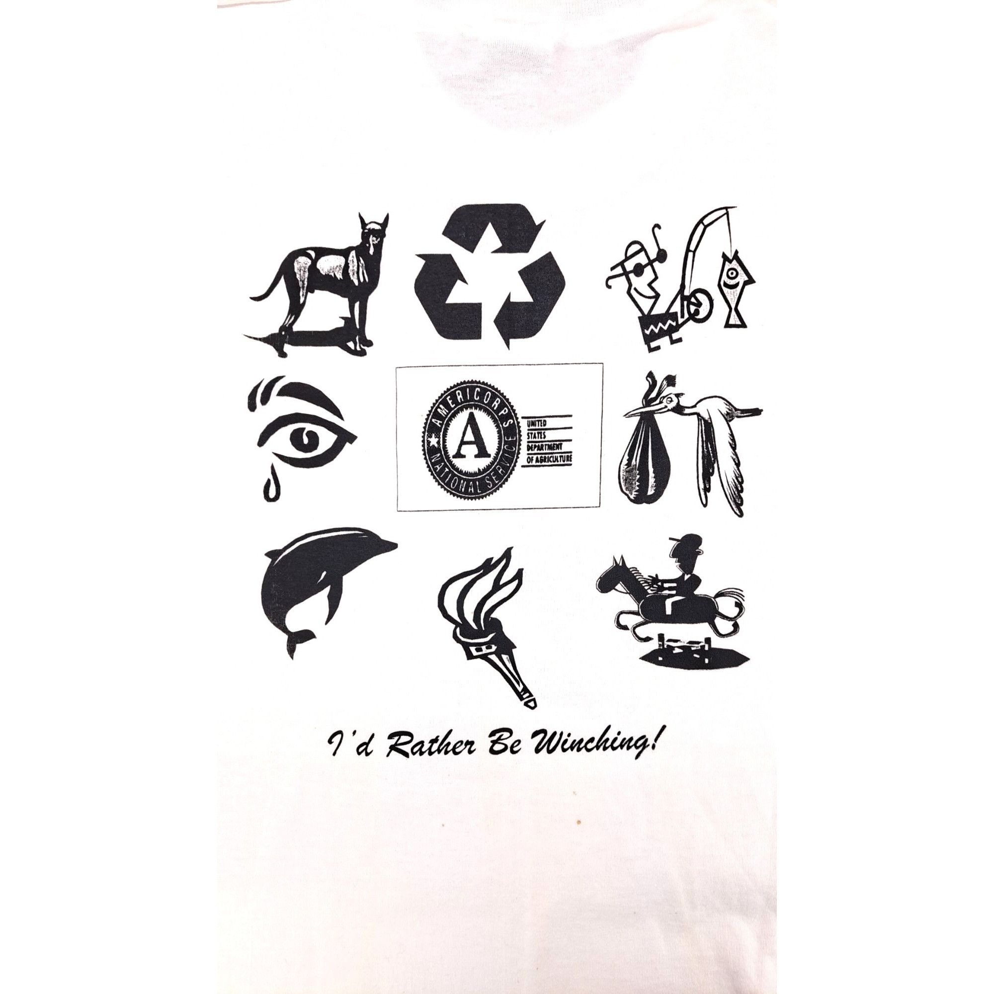 Fruit Of The Loom Vintage Americorps T-Shirt Survived The Shunga Men XL Size US XL / EU 56 / 4 - 5 Thumbnail