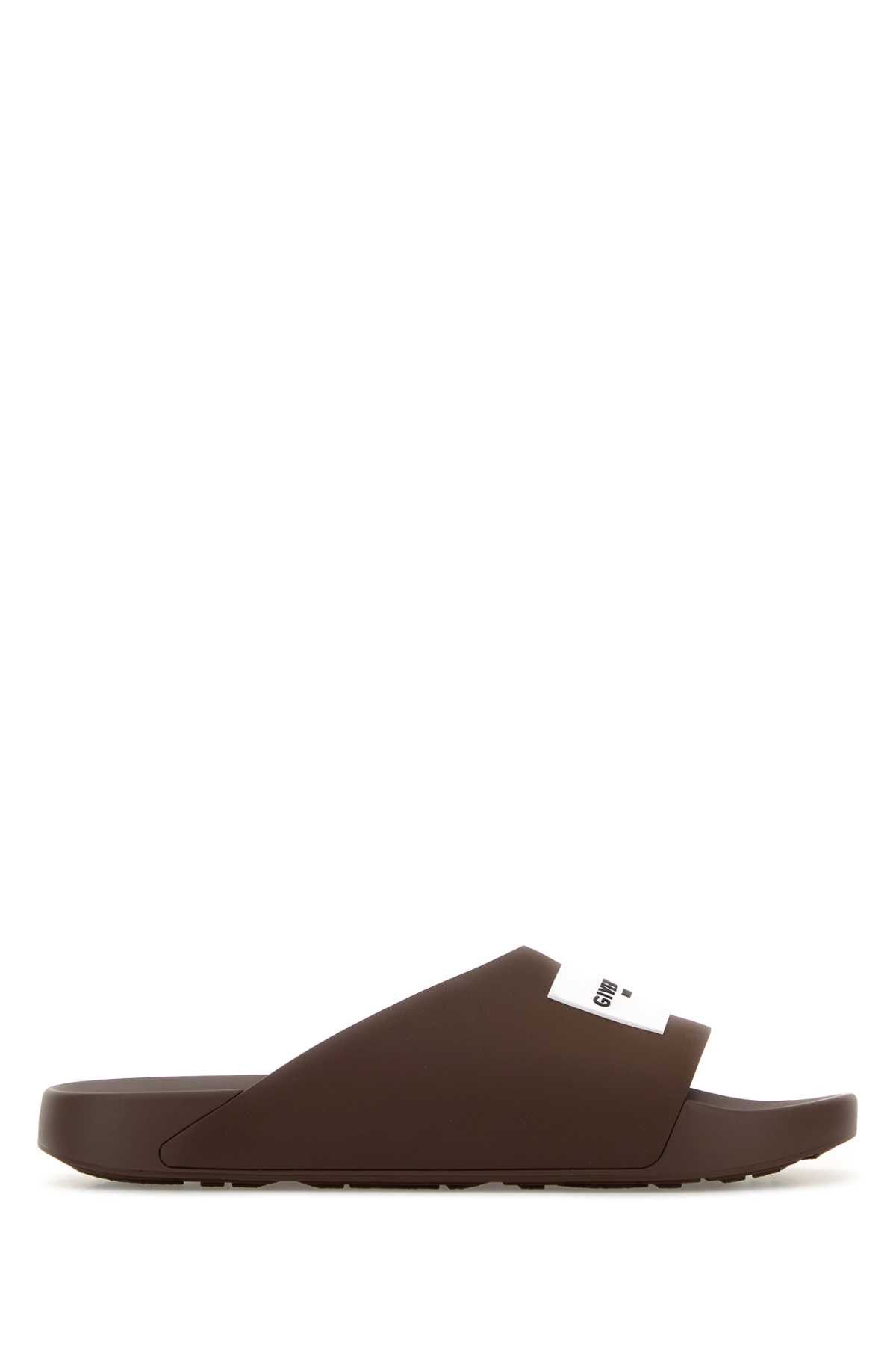 Givenchy Brown Rubber Label Slippers Size US 7 / EU 40 - 1 Thumbnail