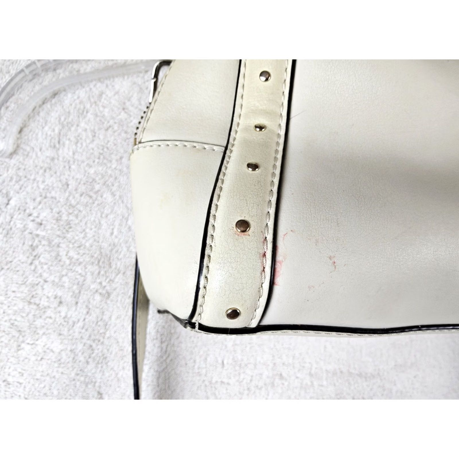 Vintage kate spade new york Satchel Crossbody Shoulder Handbag Purse Ivory Leather Double Handles Women Size ONE SIZE - 6 Thumbnail