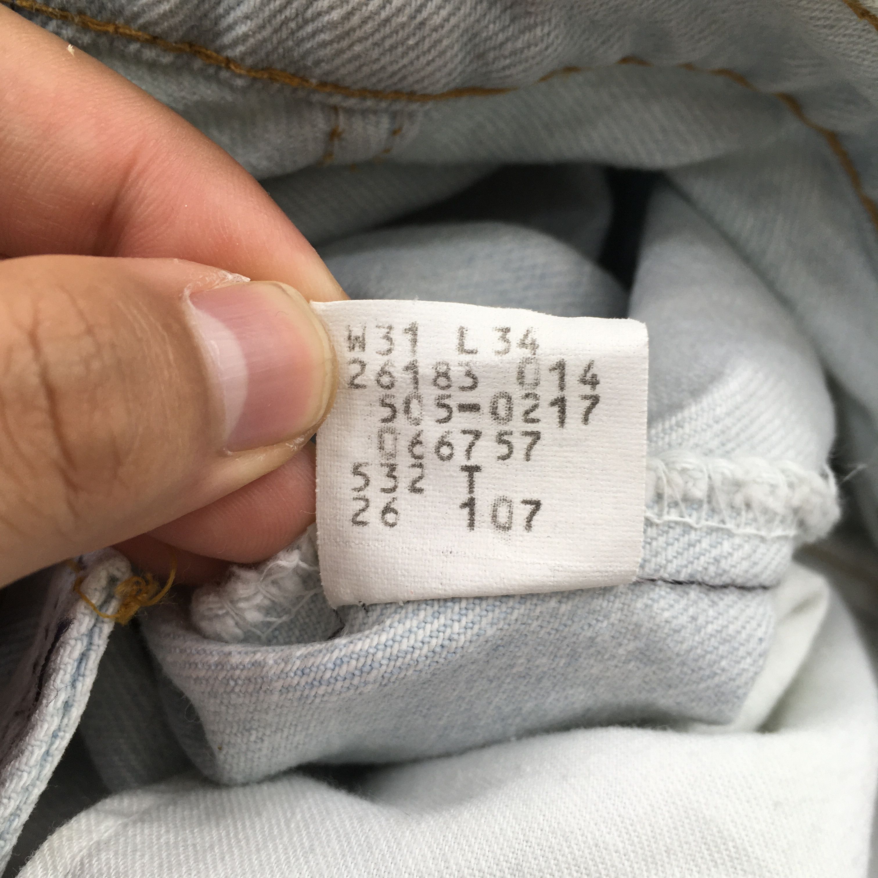 Levi's Size 29x26.5 Vintage 80s Levi's 505 Faded Blue Jeans S663 Size US 29 - 13 Thumbnail