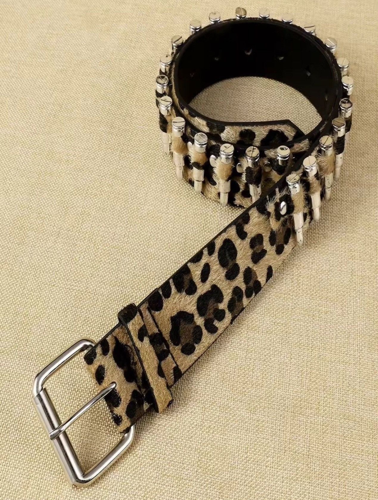 Japanese Brand 120 cm Leopard Camo Bullet belt Size ONE SIZE - 3 Thumbnail