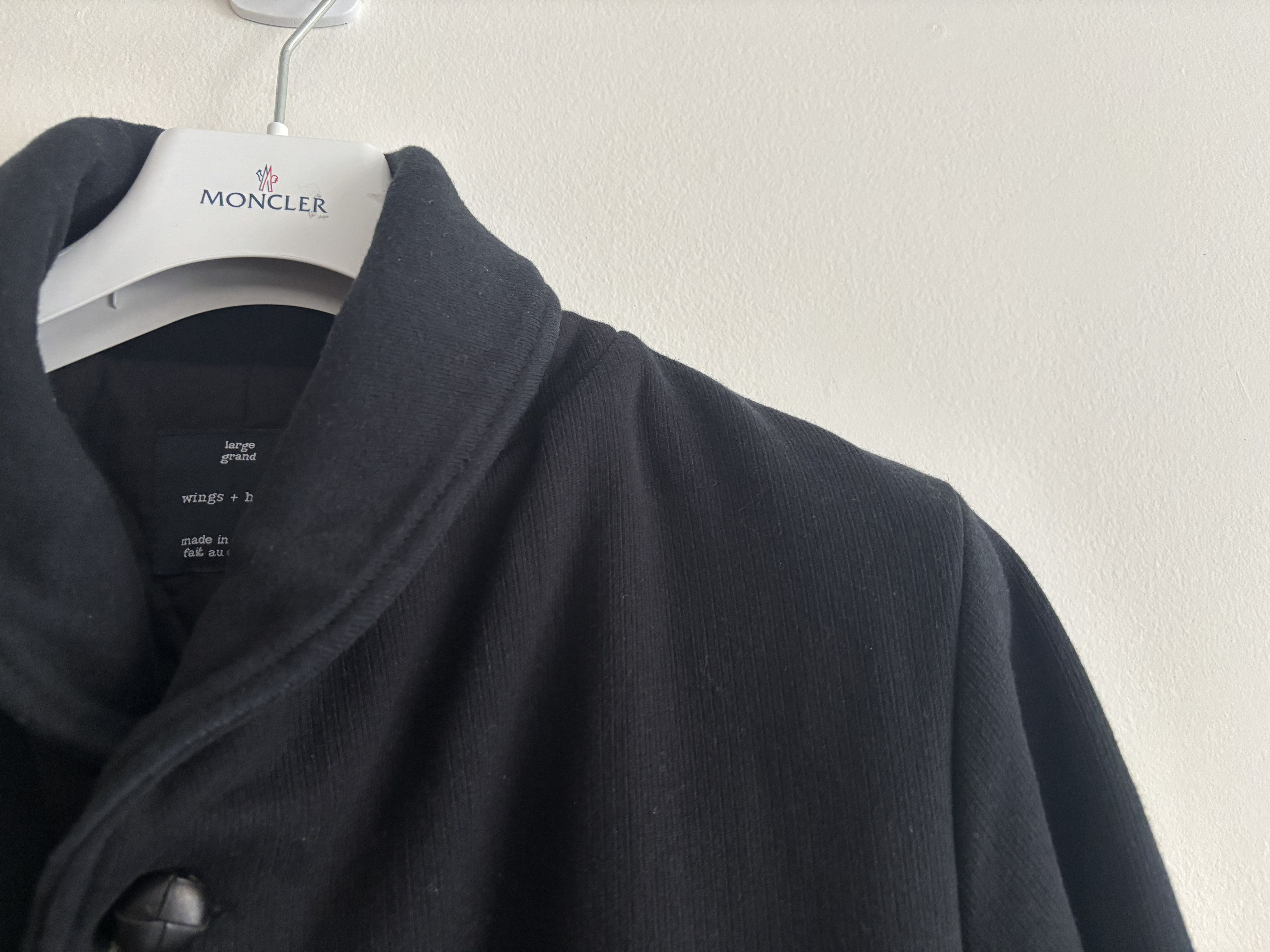Wings + Horns Black Quilted Shawl Collar Belted Trench Coat - M/L Size US L / EU 52-54 / 3 - 14 Thumbnail