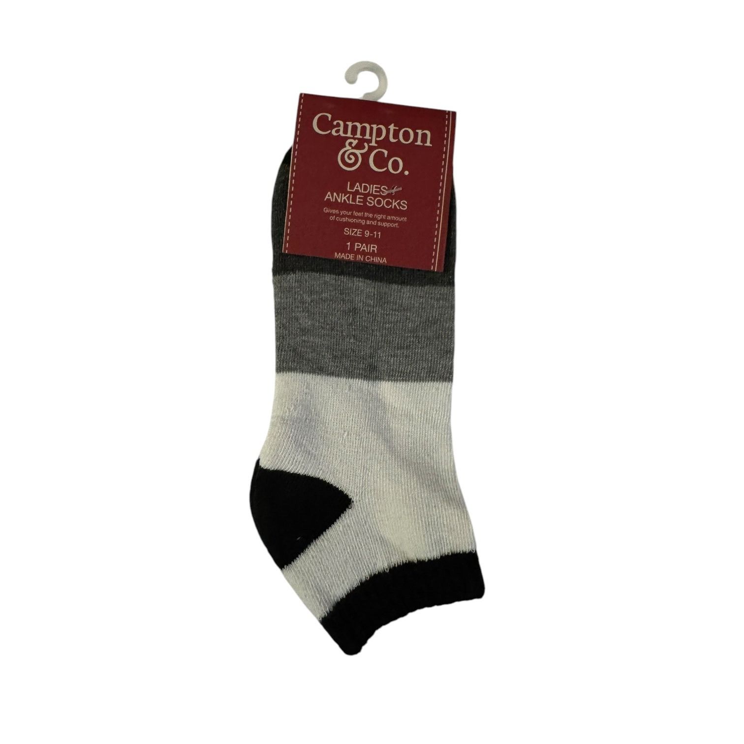 Other Campton & Co. Women’s Gray Striped Ankle Socks 9 to 11 NWT Size ONE SIZE - 1 Thumbnail