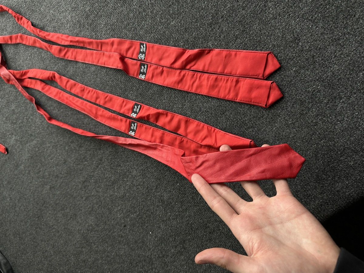 Other 🚨 LEATHER RED ITALY TIE LUXURY VNTG RARE OLD MONEY Size ONE SIZE - 2 Thumbnail
