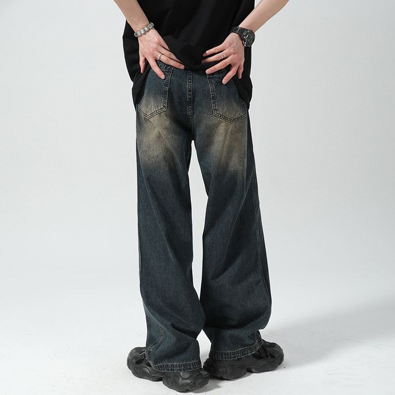Japanese Brand Men's Japanese street loose straight retro distressed jeans Size US 32 / EU 48 - 3 Thumbnail