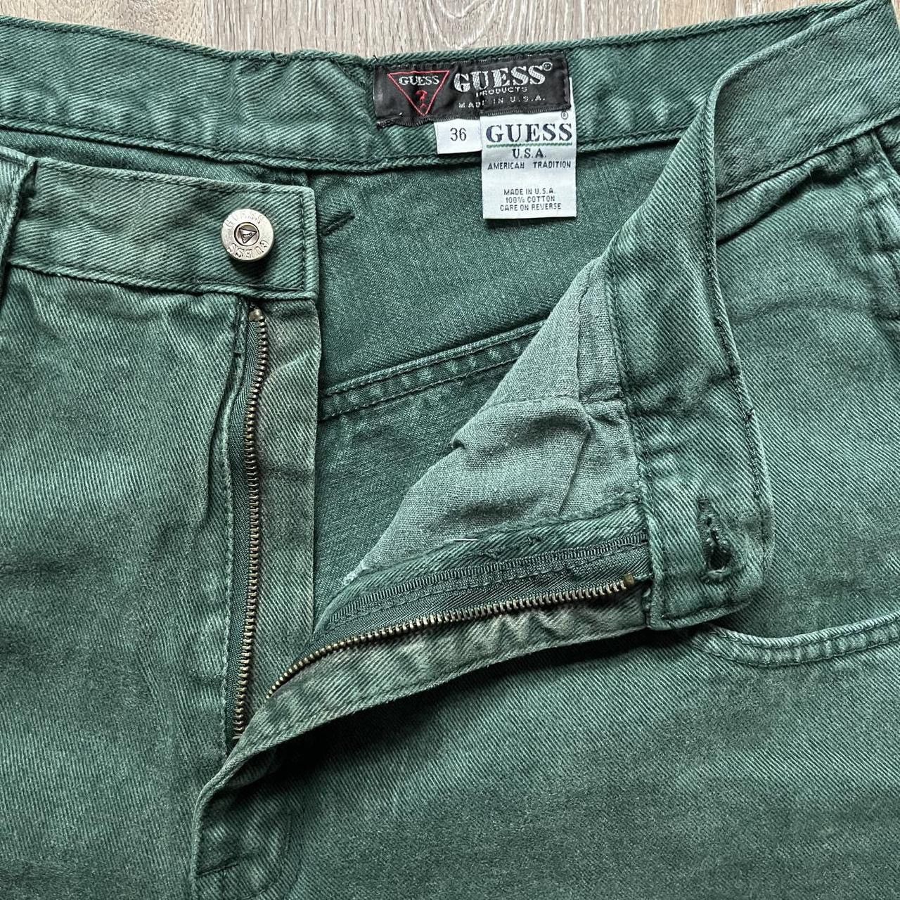 Guess vintage 90s guess green denim workwear jeans Size US 36 / EU 52 - 4 Thumbnail