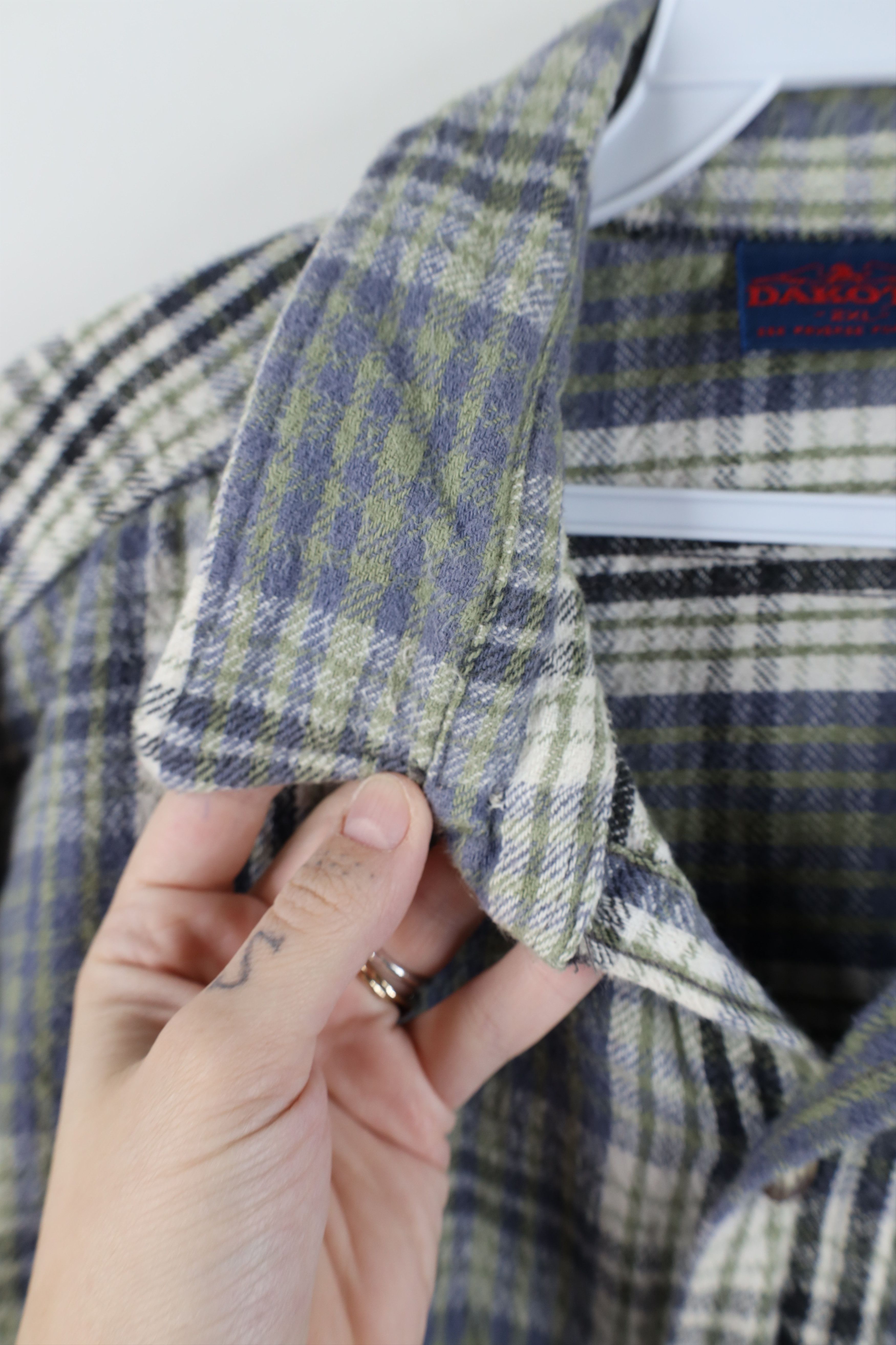 Vintage Vintage 90s Heavyweight Flannel Collared Button Shirt Plaid Size US XXL / EU 58 / 5 - 8 Thumbnail