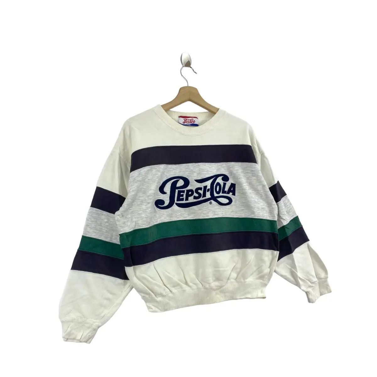 Pepsi Vintage 90’ PEPSI COLA Center Logo Striped Rugby Sweatshirt Size US M / EU 48-50 / 2 - 4 Thumbnail
