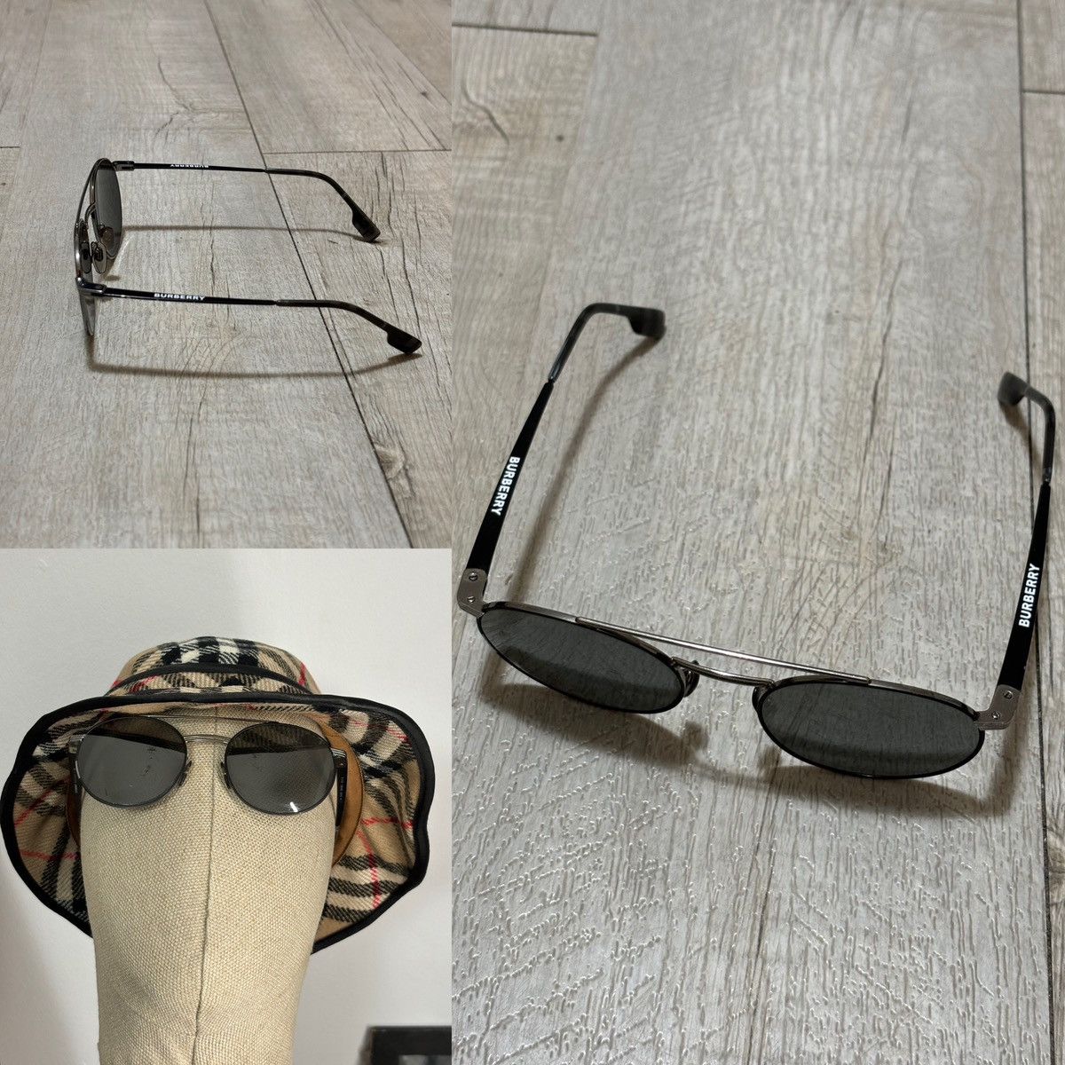 Burberry × Burberry Prorsum Unisex B-3109 Italy Big Logo Frame Metal-Matte Round Shape Sunglasses Size ONE SIZE - 1 Thumbnail