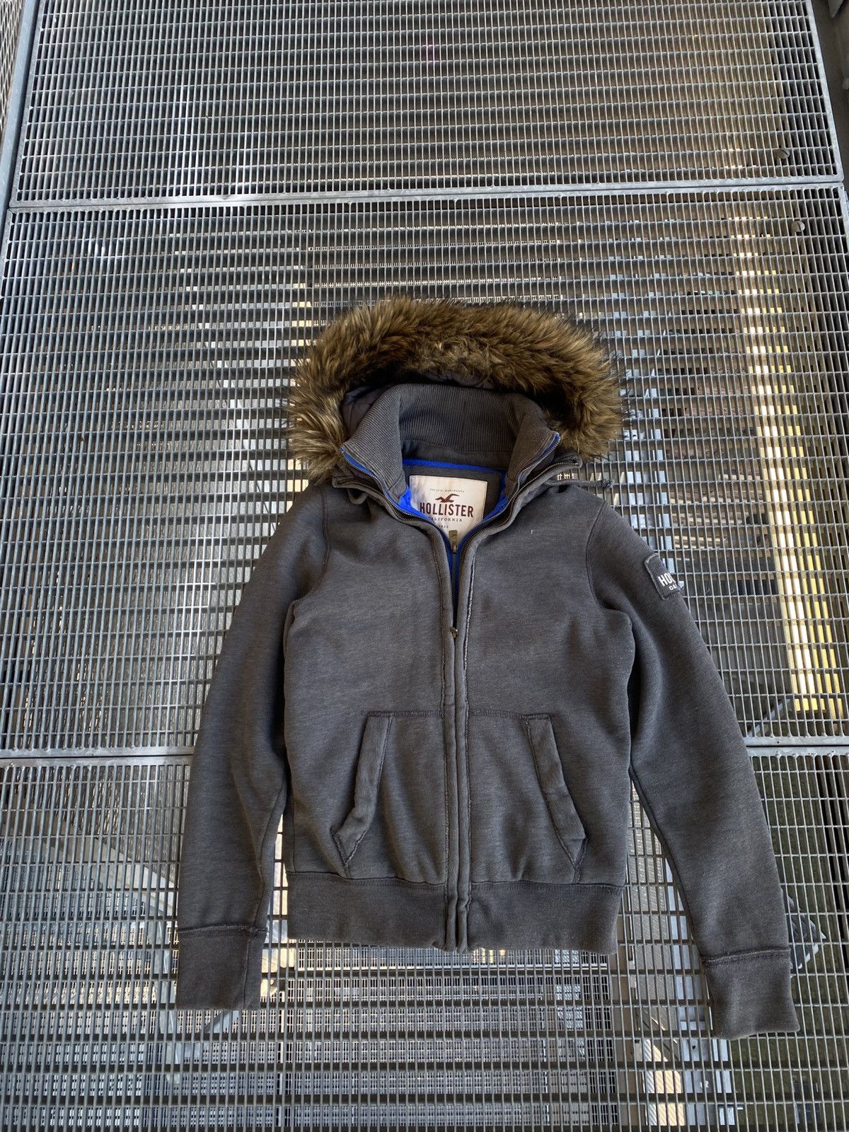 Streetwear Hollister Y2K Fur Double Zip Hoodie Sweaters Knitwear