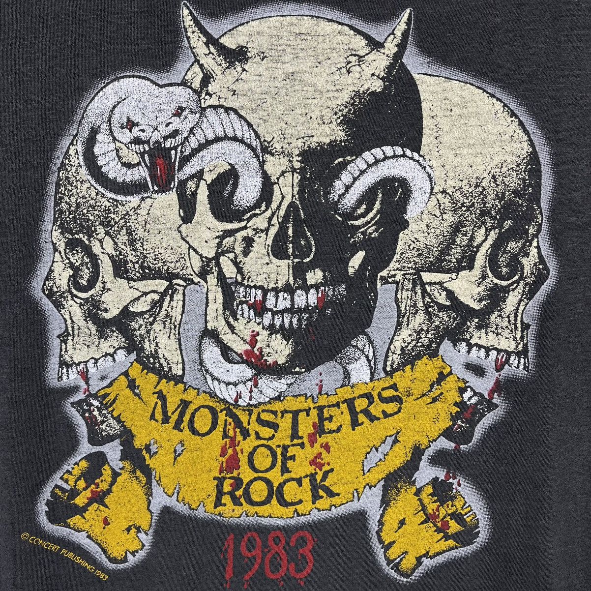 Band Tees Vintage Monster Of Rock rare rock tour T Shirt 1983 Size US M / EU 48-50 / 2 - 3 Thumbnail