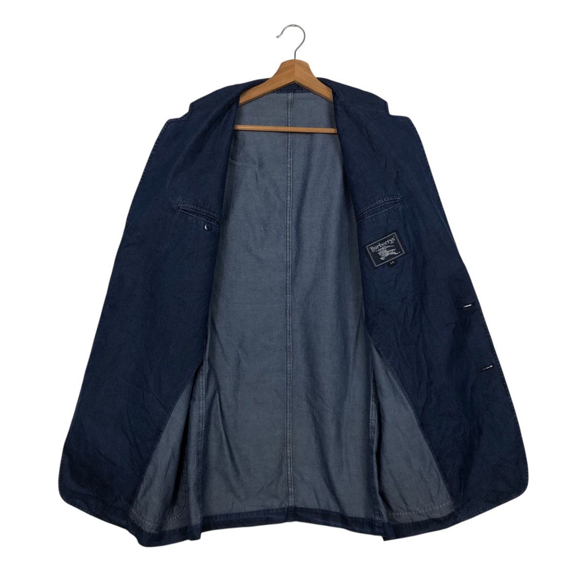 Burberry 📌Vintage Chore Jacket Denim Blue Burberrys Double Breast Size US M / EU 48-50 / 2 - 14 Thumbnail