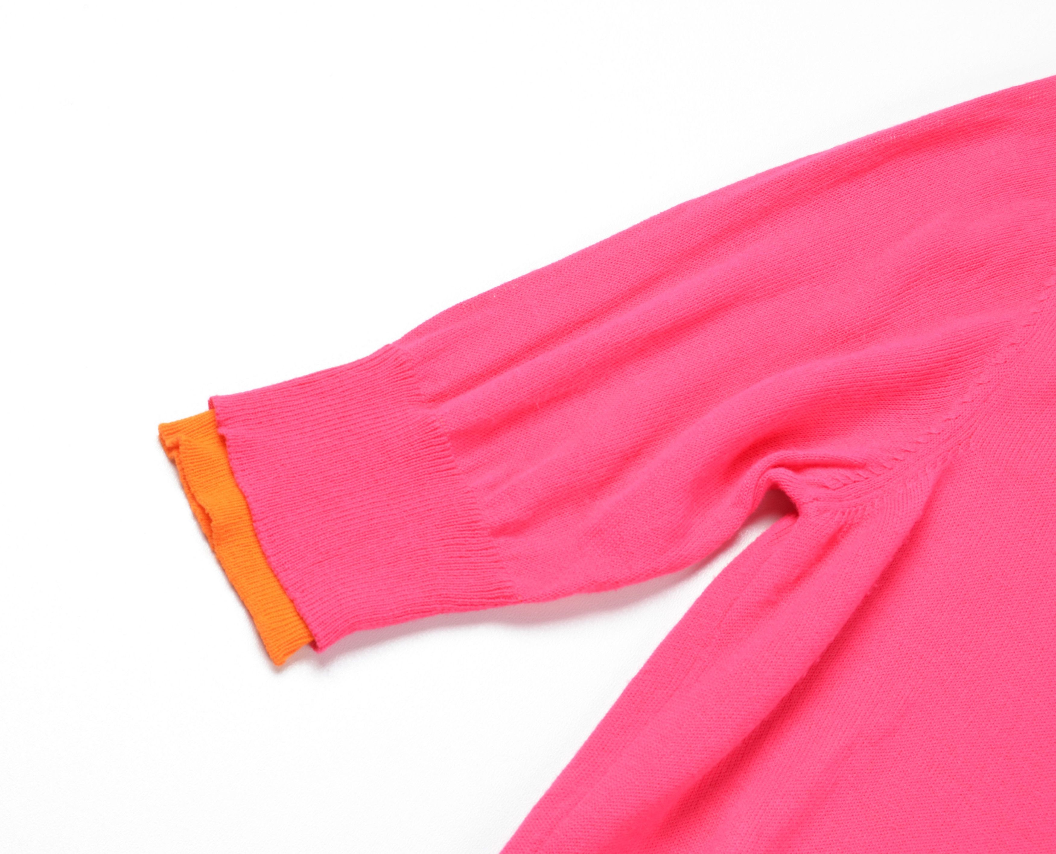 Blumarine Blumarine Blugirl Pink Orange Layered Knit 3/4 Sleeve Top Size S / US 4 / IT 40 - 5 Thumbnail