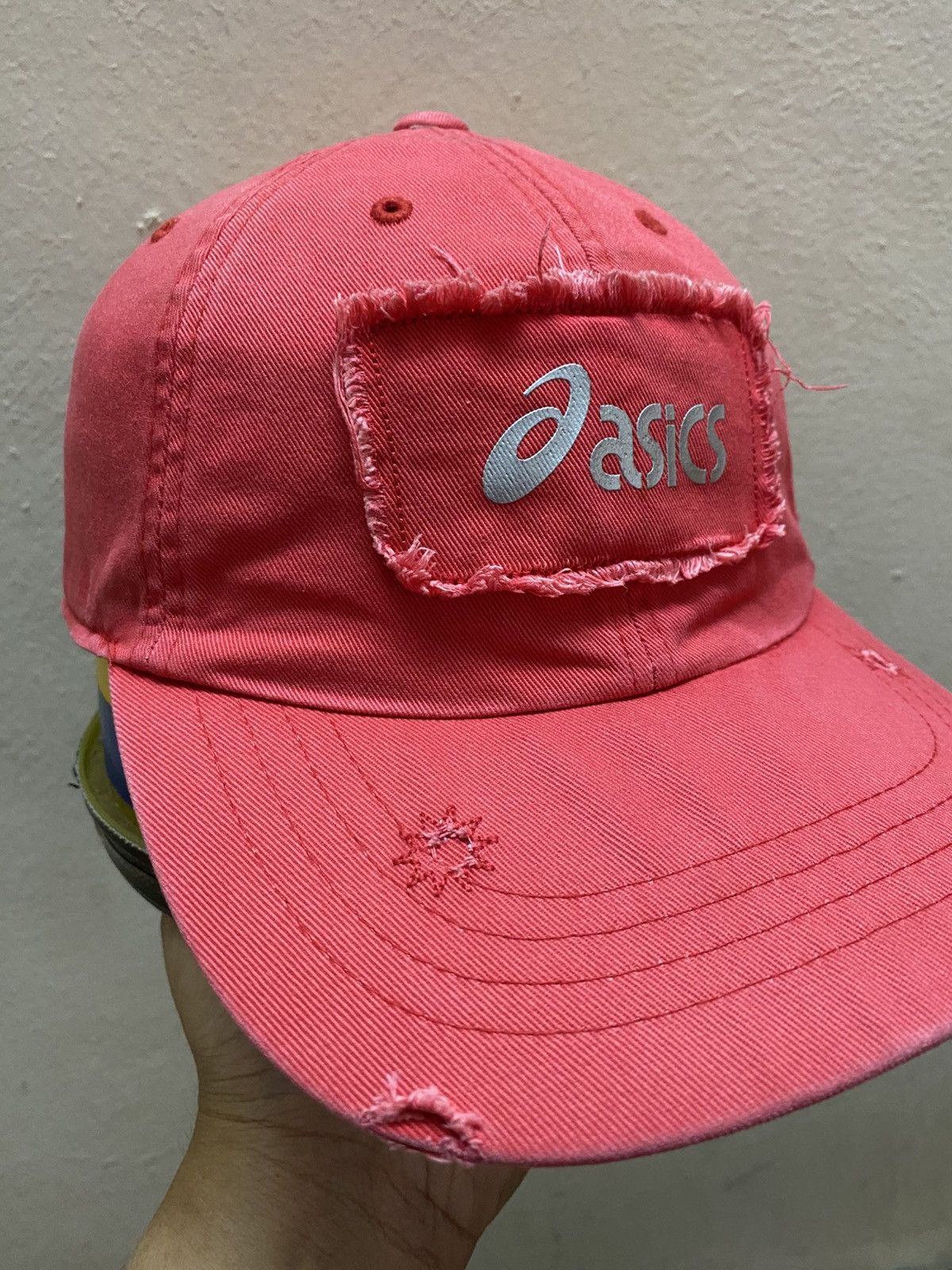 Asics × Vintage Asics Spellout Avant Garde Distressed Style Cap Size ONE SIZE - 2 Thumbnail