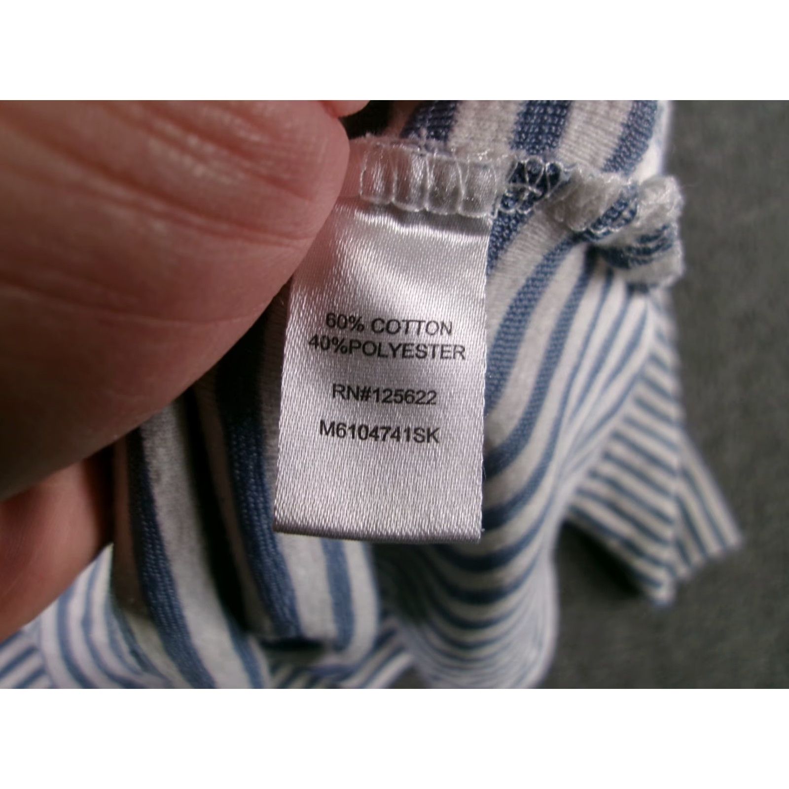 Vintage Silverwear Knit Top Blouse L V-Neck 3/4 Sleeve Striped Pocket Blue White Cotton Blend Womens Clothing Size L / US 10 / IT 46 - 7 Thumbnail