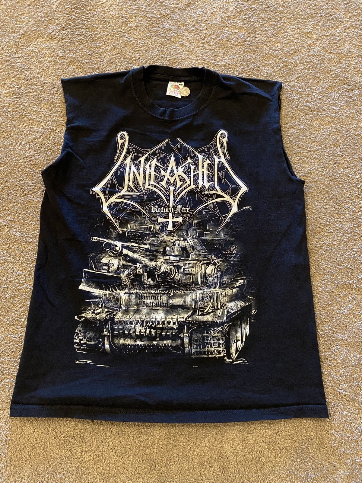 Unleashed Return Fire Metal Cut Off T Shirt