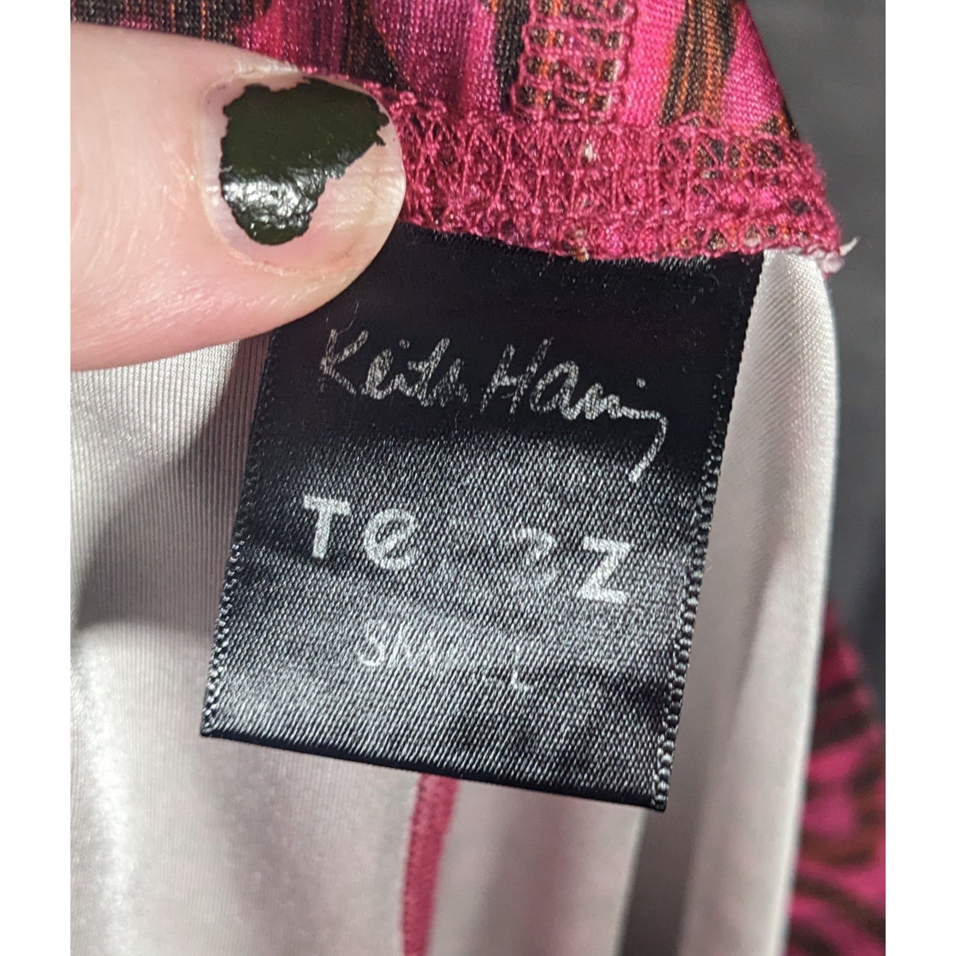 Keith Haring × Terez Terez x Keith Haring Pink And Black Love Themed Leggings Siz Size 28" / US 6 / IT 42 - 6 Thumbnail
