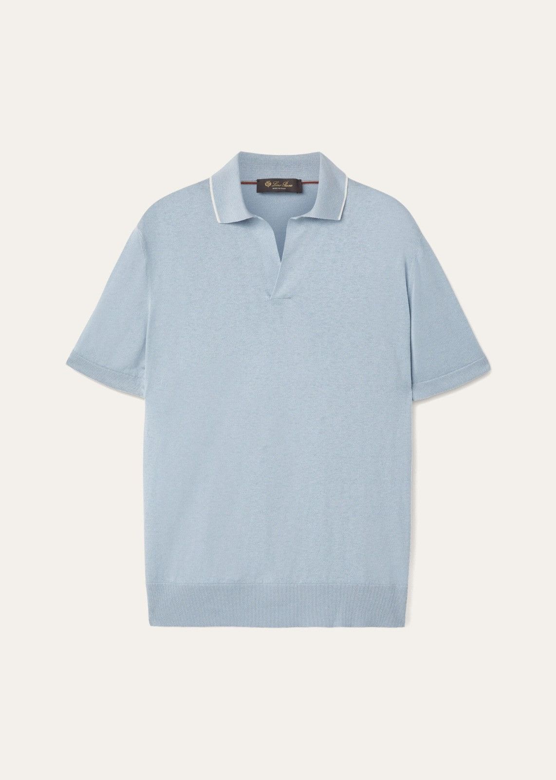 Loro Piana o1srvl11e1224 Buttonless Polo Shirt in Light Blue Size US M / EU 48-50 / 2 - 1 Thumbnail