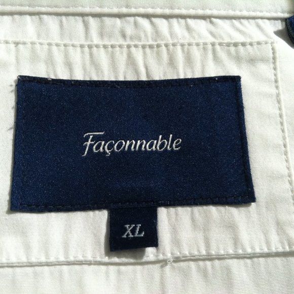 Faconnable FACONNABLE MENS WHITE COTTON CASUAL SHIRT SIZE: XL Size US XL / EU 56 / 4 - 12 Thumbnail
