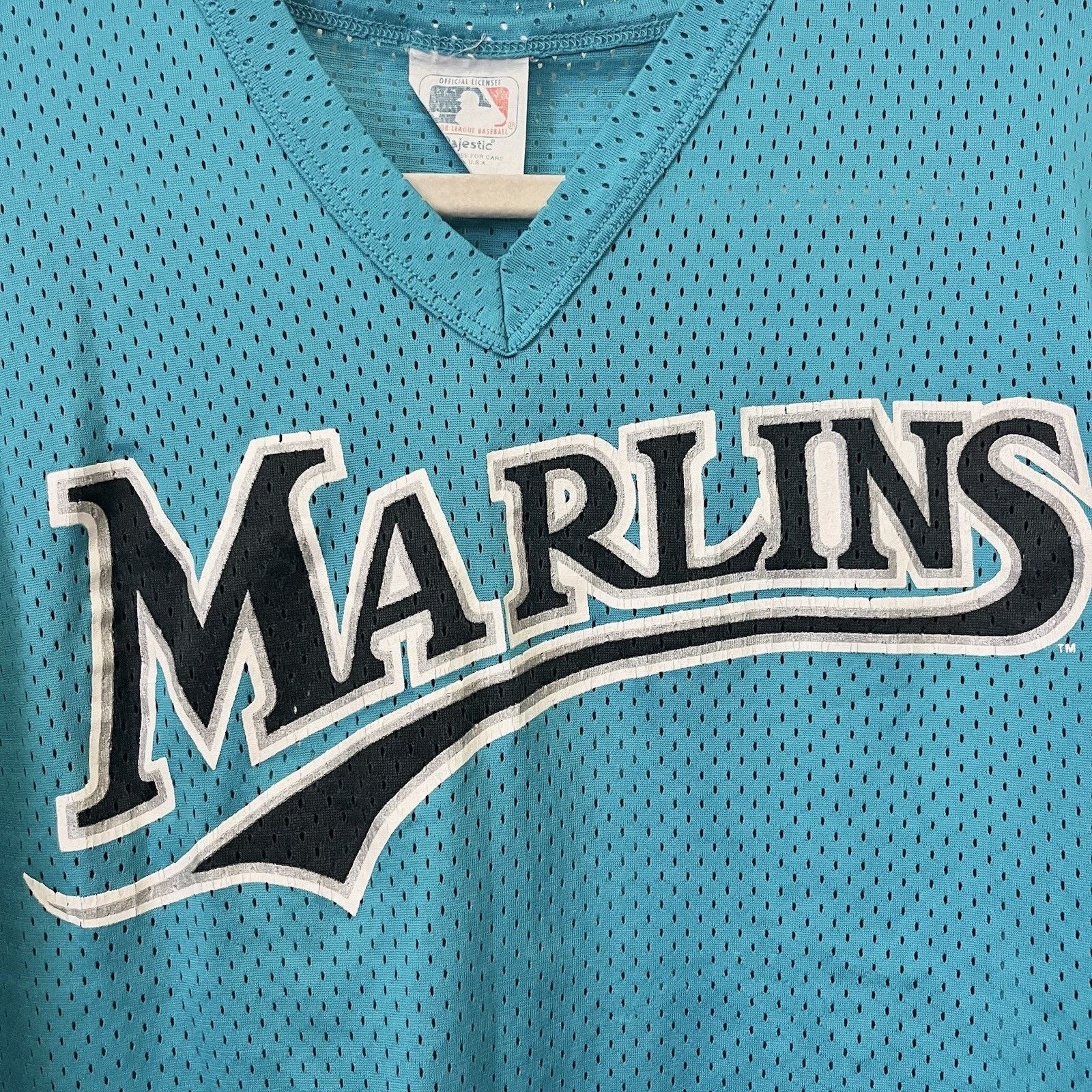 Majestic 1990s Florida Marlins Majestic Batting Jersey Teal VTG XL Size US XL / EU 56 / 4 - 3 Thumbnail